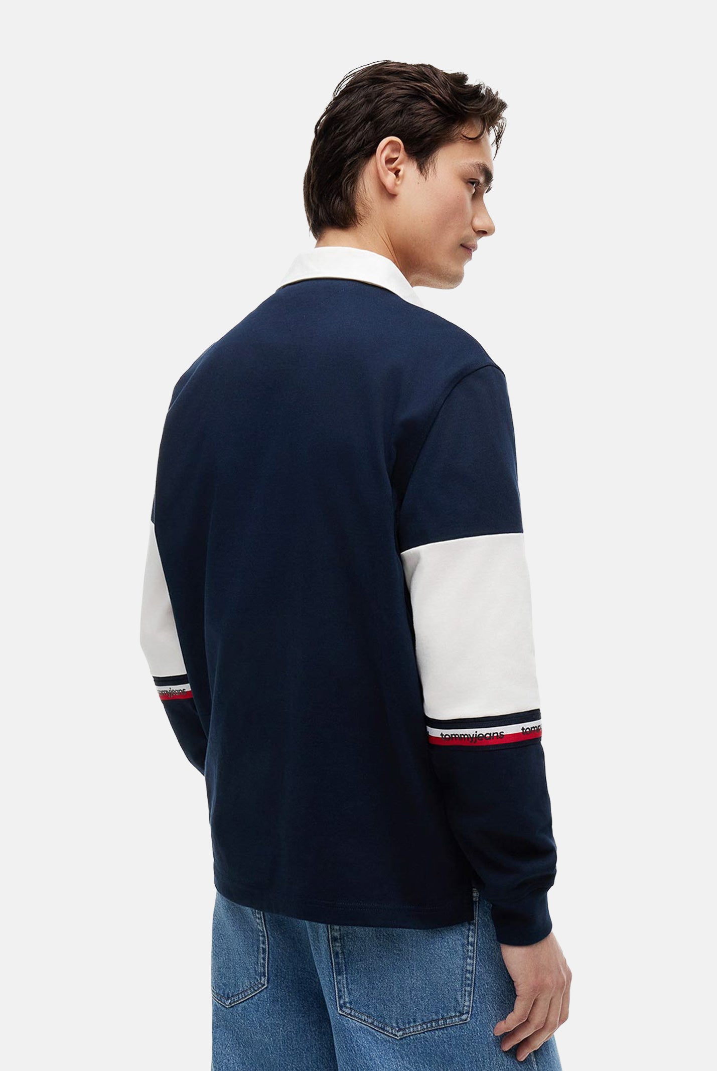 TOMMY JEANS Polo TJM RELAXED a maniche lunghe navy blu da uomo<BR/> DM0DM23161 C1G TOMMY JEANS