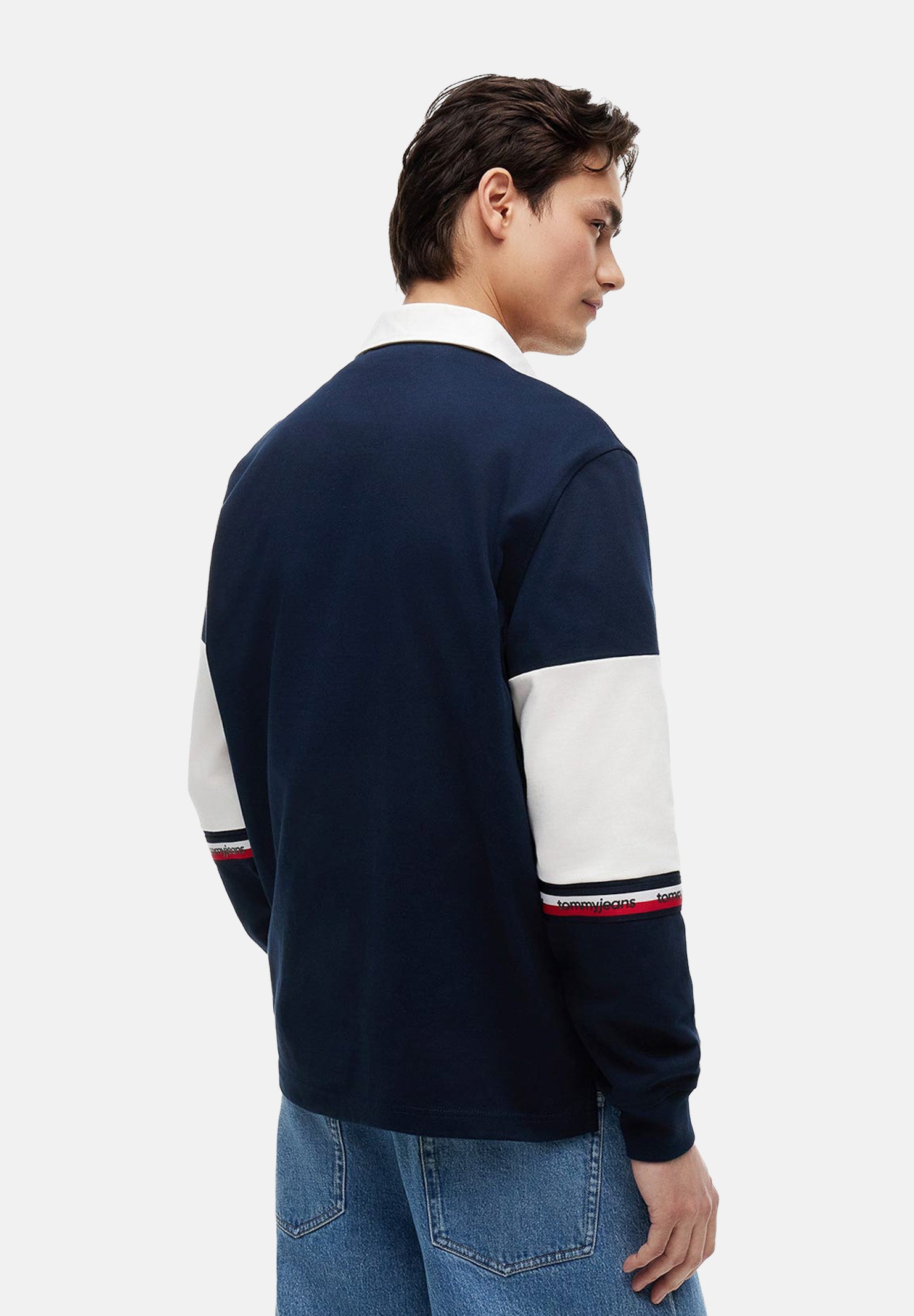 TOMMY JEANS Polo TJM RELAXED a maniche lunghe navy blu da uomo<BR/> DM0DM23161 C1G TOMMY JEANS