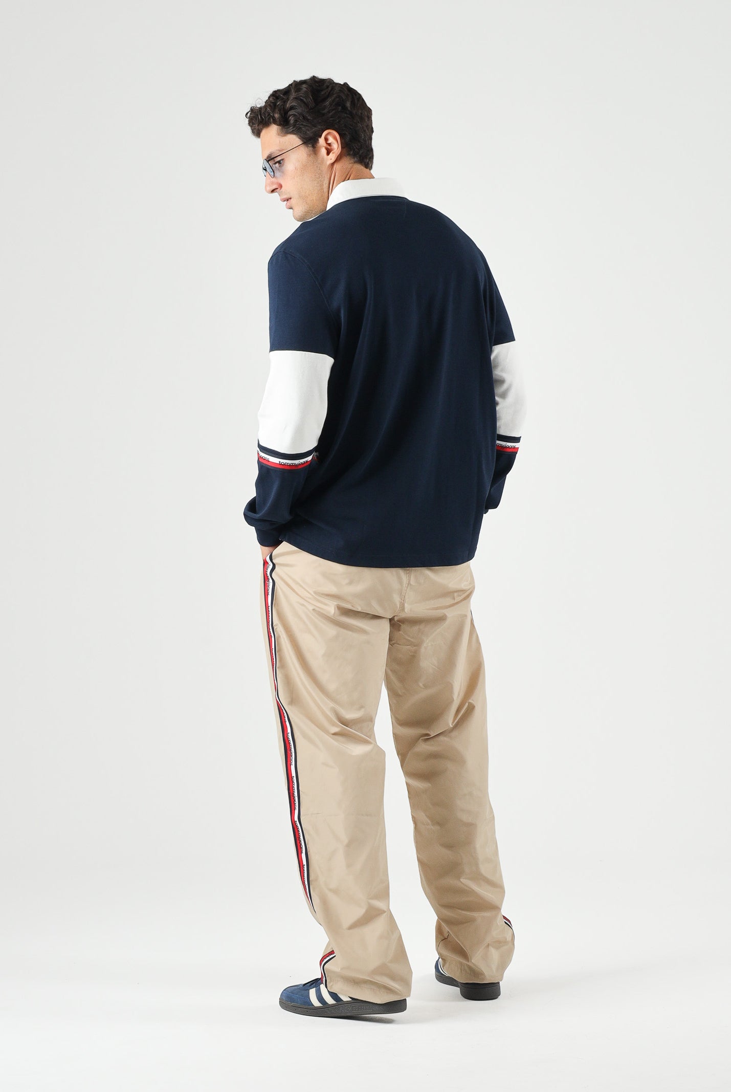 TOMMY JEANS Polo TJM RELAXED a maniche lunghe navy blu da uomo<BR/> DM0DM23161 C1G TOMMY JEANS