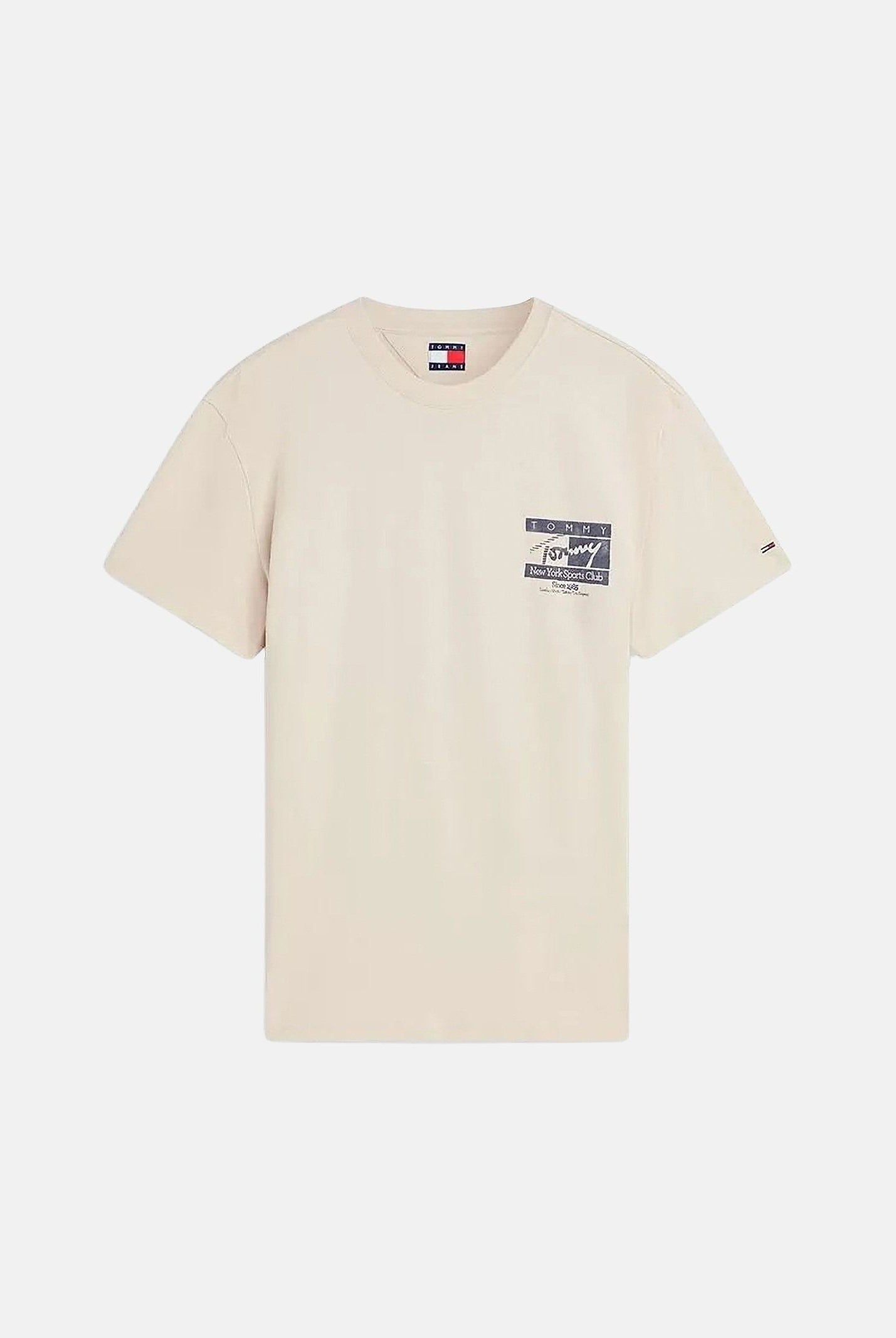 TOMMY JEANS T-shirt PEACHED JERSEY classic beige, da uomo<BR/> DM0DM23177 ACI TOMMY JEANS
