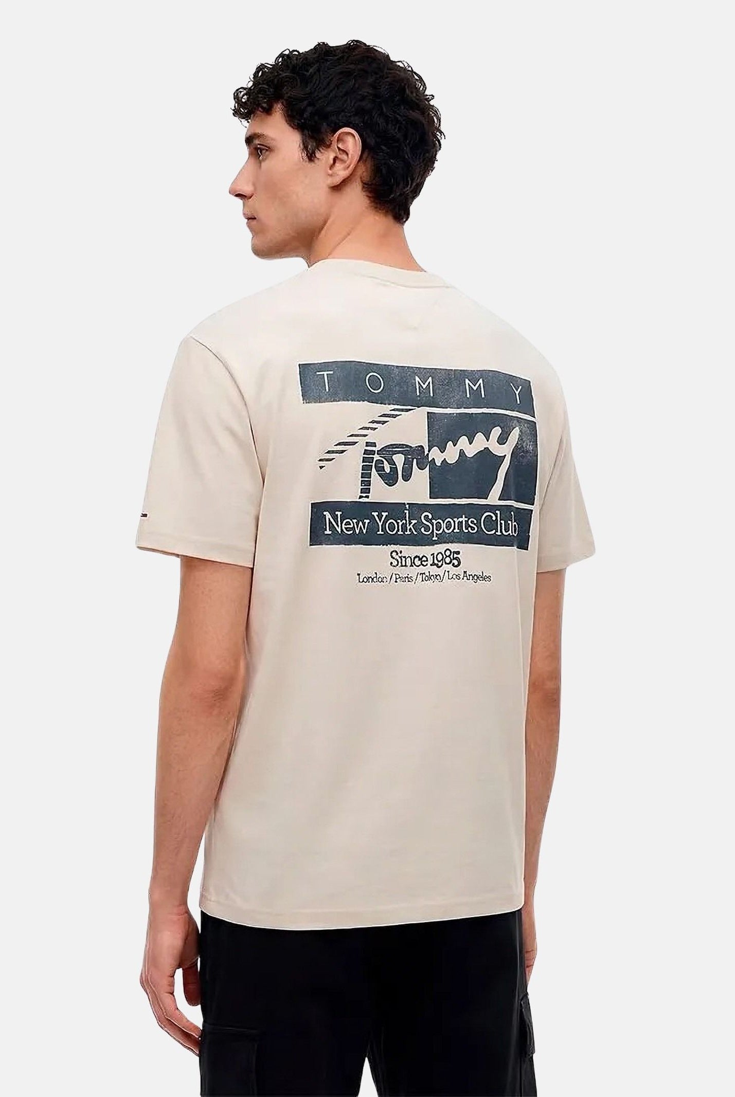TOMMY JEANS T-shirt PEACHED JERSEY classic beige, da uomo<BR/> DM0DM23177 ACI TOMMY JEANS