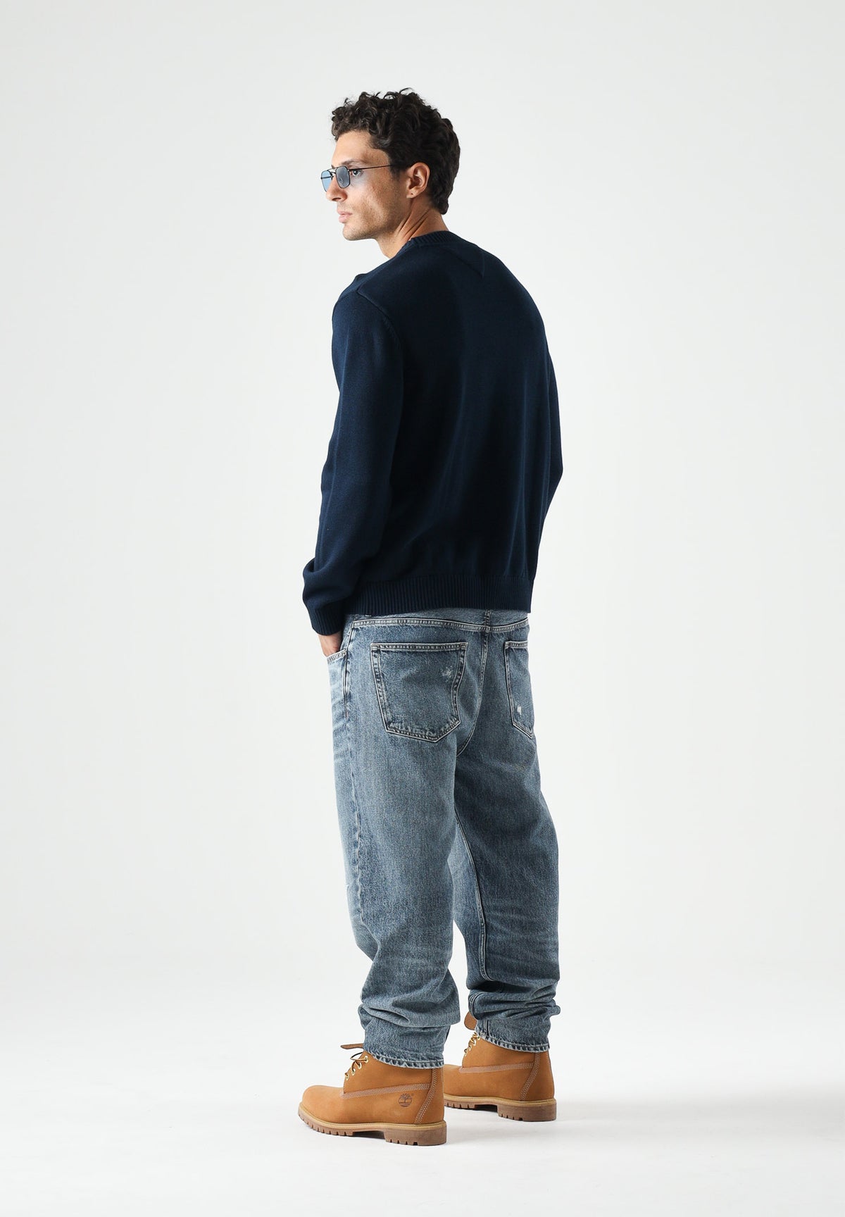 TOMMY JEANS Maglione girocollo Dark Night Navy, blu scuro da uomo DM0DM23413 C1G TOMMY JEANS