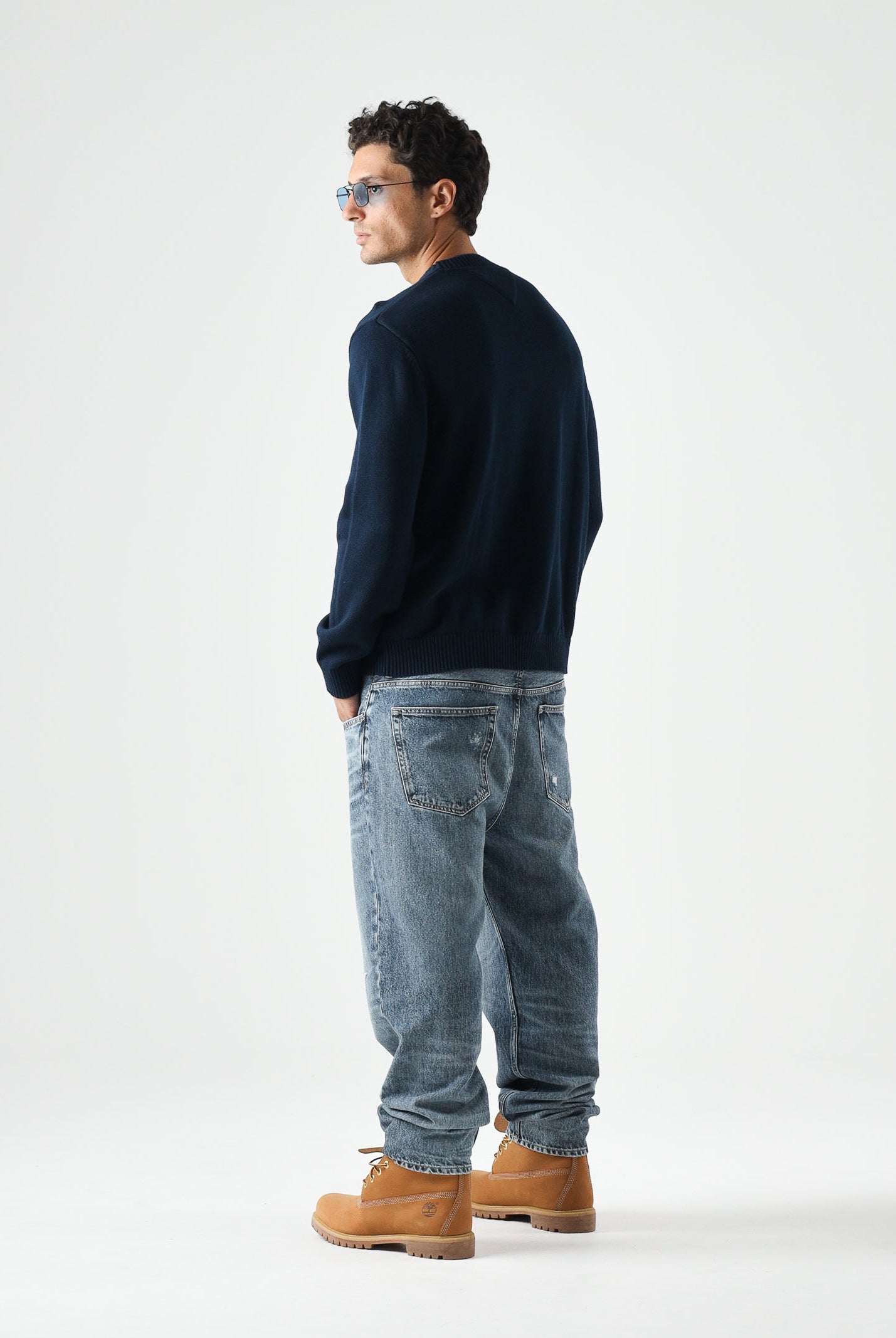 TOMMY JEANS Maglione girocoll Dark Night Navy, blu scuro da uomo DM0DM23413 C1G TOMMY JEANS
