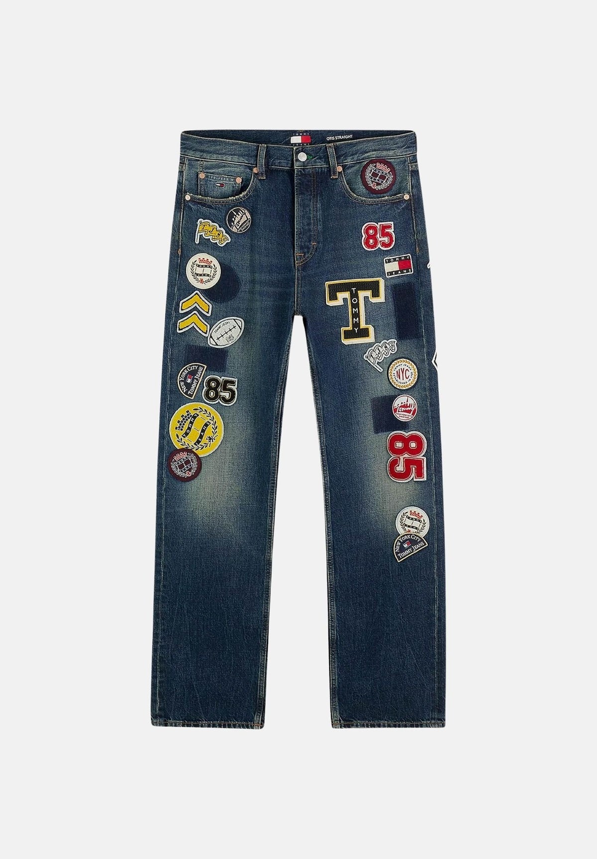 TOMMY JEANS Jeans OTIS STRAIGHT MULTI-LOGO Denim Dark blu scuro per uomo e donna DM0DM23460 1BK TOMMY JEANS