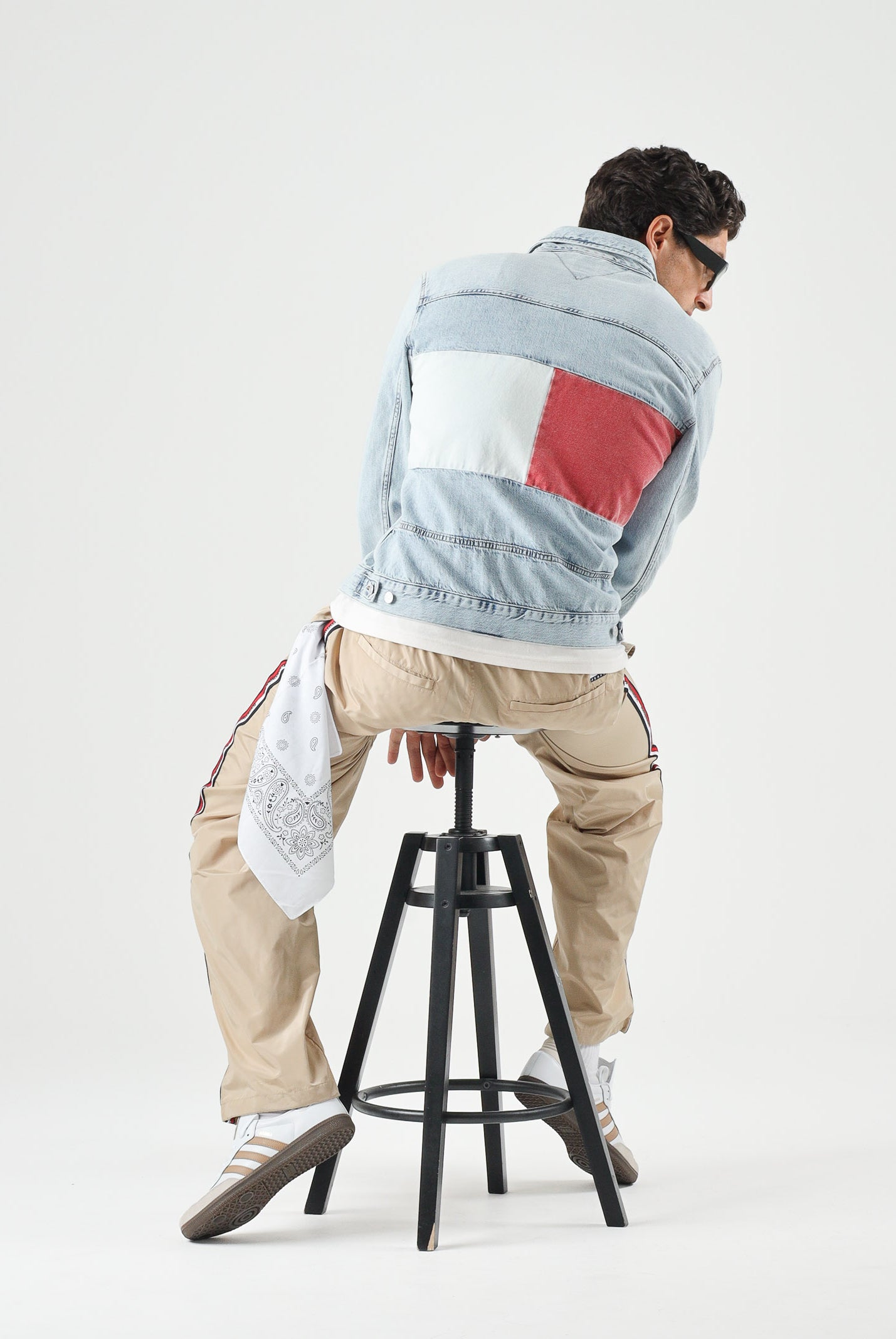 TOMMY JEANS Giubbotto Giacca RYAN in denim color basic blu da uomo<BR/> DM0DM23657 1AB TOMMY JEANS