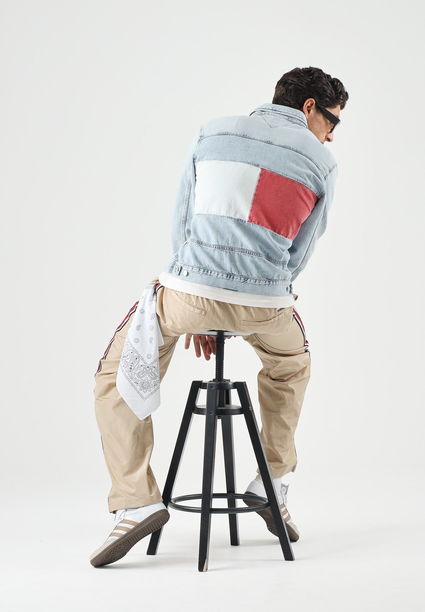 TOMMY JEANS Giubbotto Giacca RYAN in denim color basic blu da uomo<BR/> DM0DM23657 1AB TOMMY JEANS