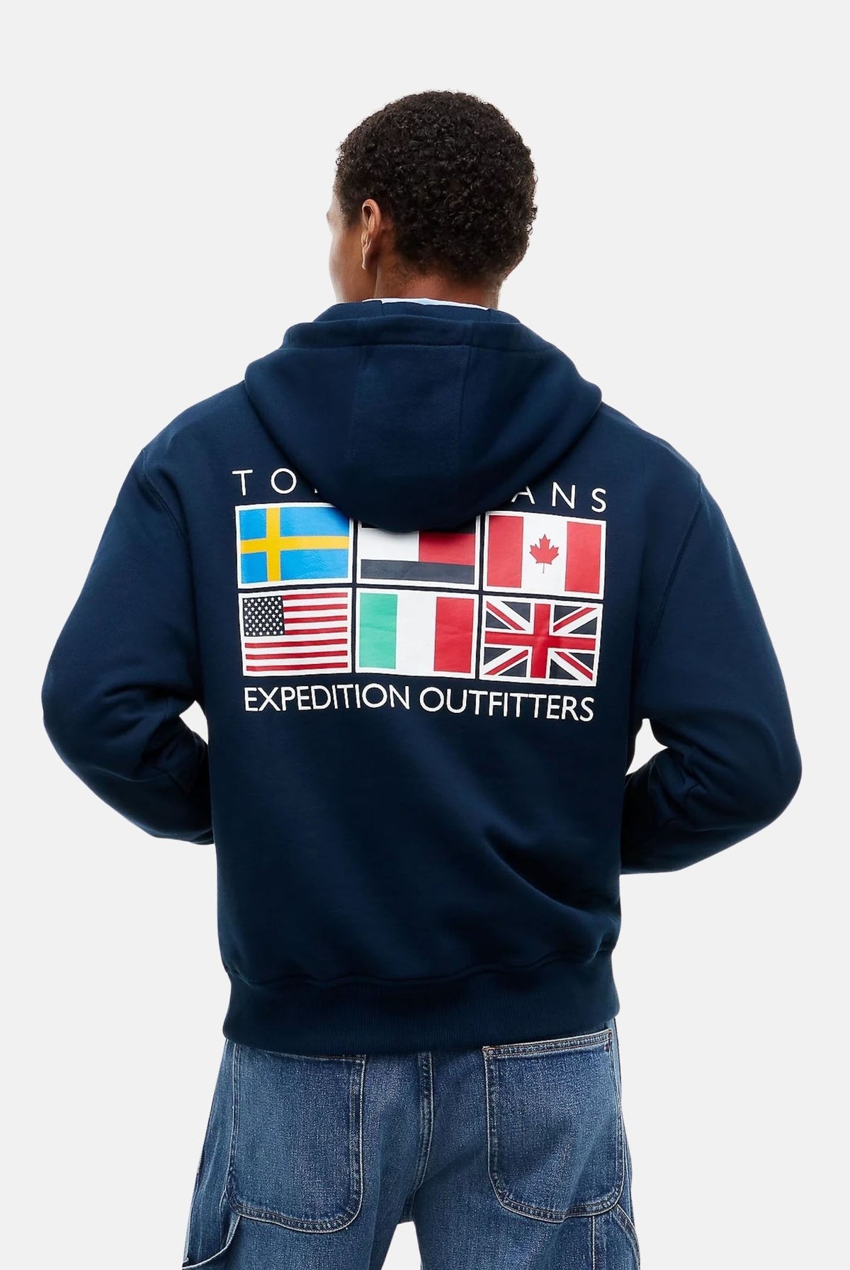 TOMMY JEANS Felpa con cappuccio TJM OUTDOORS blu navy da uomo DM0DM23899 C1G TOMMY JEANS