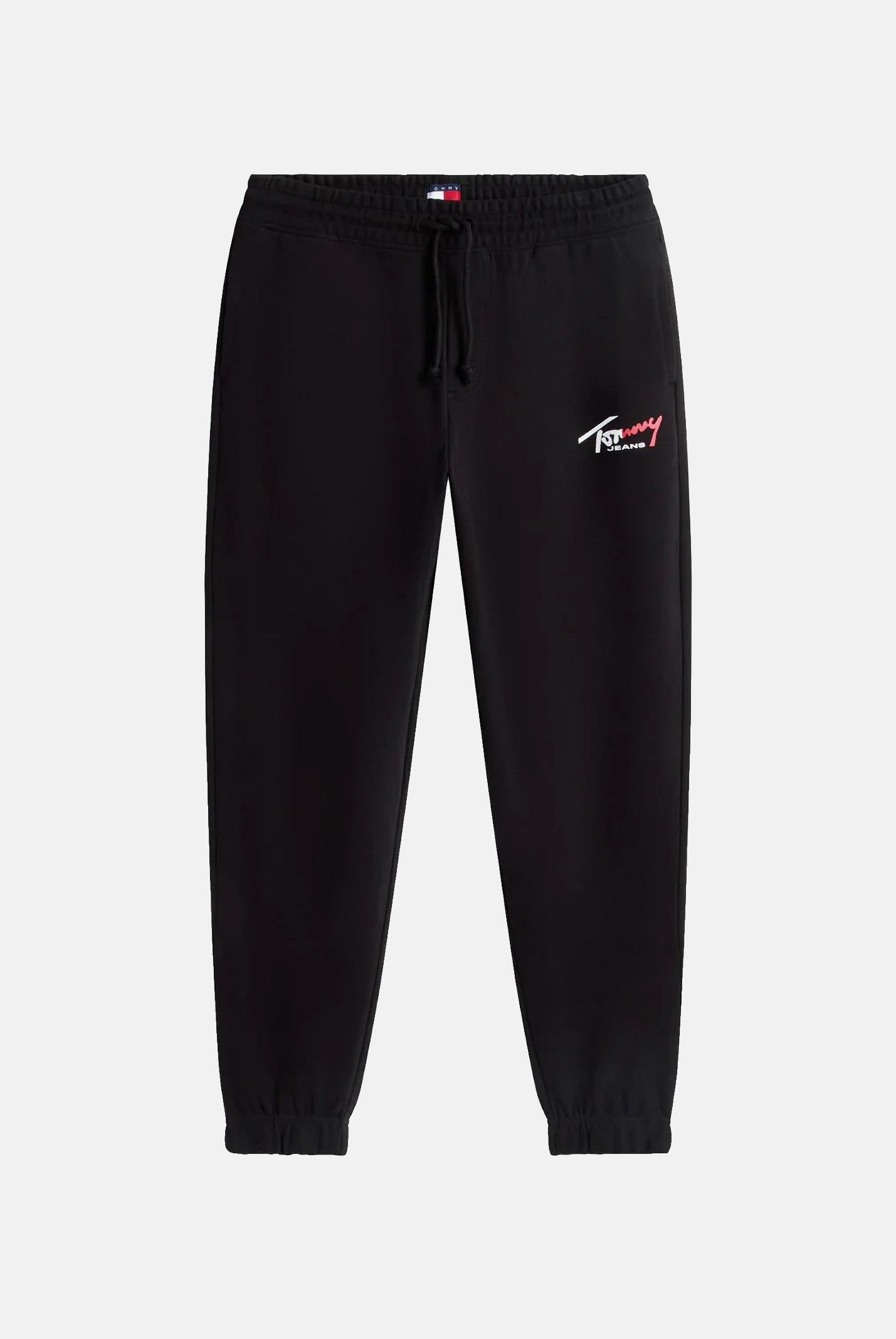 TOMMY JEANS Pantaloni da tuta TJM REGULAR nero da uomo con logo firma a contrasto.<BR/> DM0DM23903 BDS TOMMY JEANS