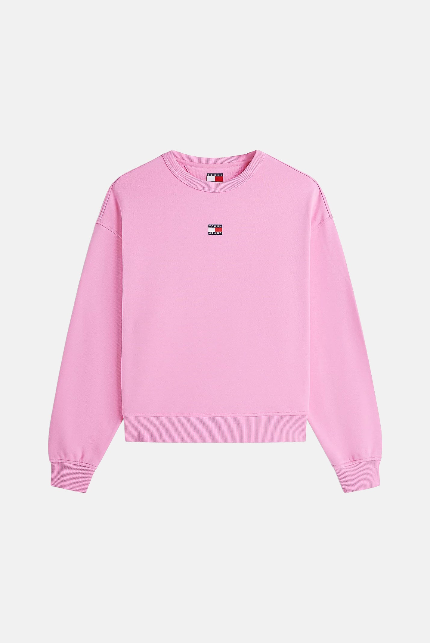 TOMMY JEANS Felpa squadrata con distintivo Tommy Pink Daisy rosa, donna. DW0DW17325 TOU TOMMY JEANS