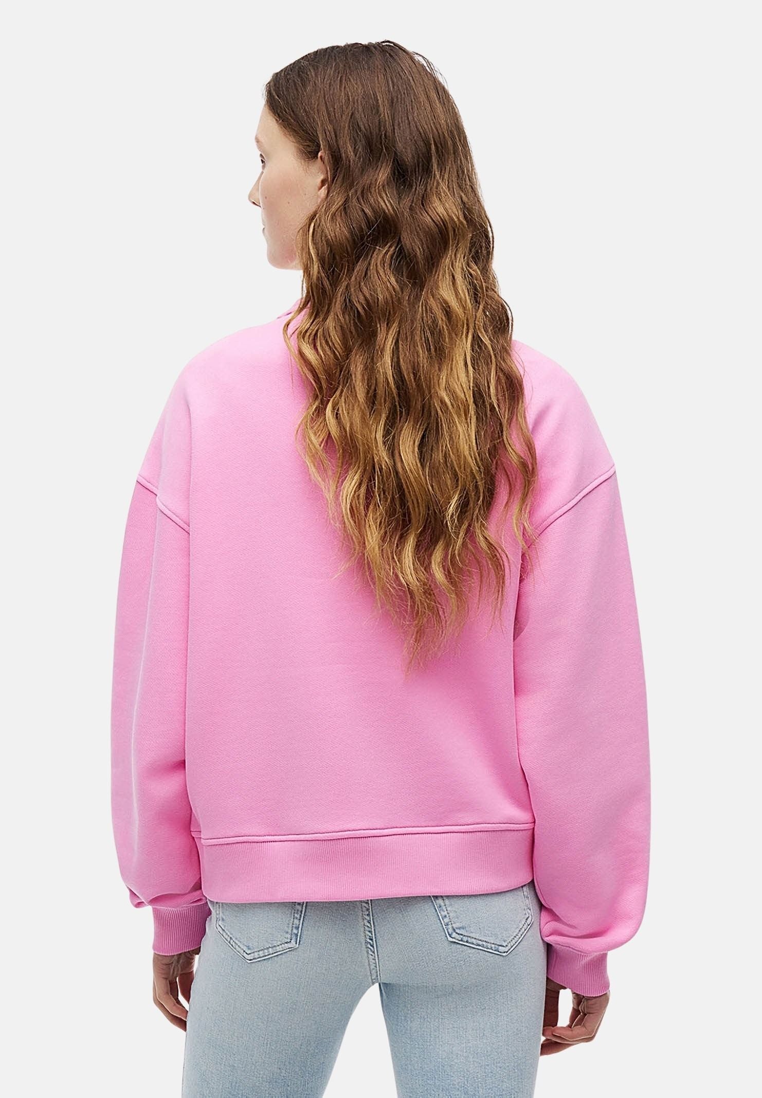 TOMMY JEANS Felpa squadrata con distintivo Tommy Pink Daisy rosa, donna. DW0DW17325 TOU TOMMY JEANS