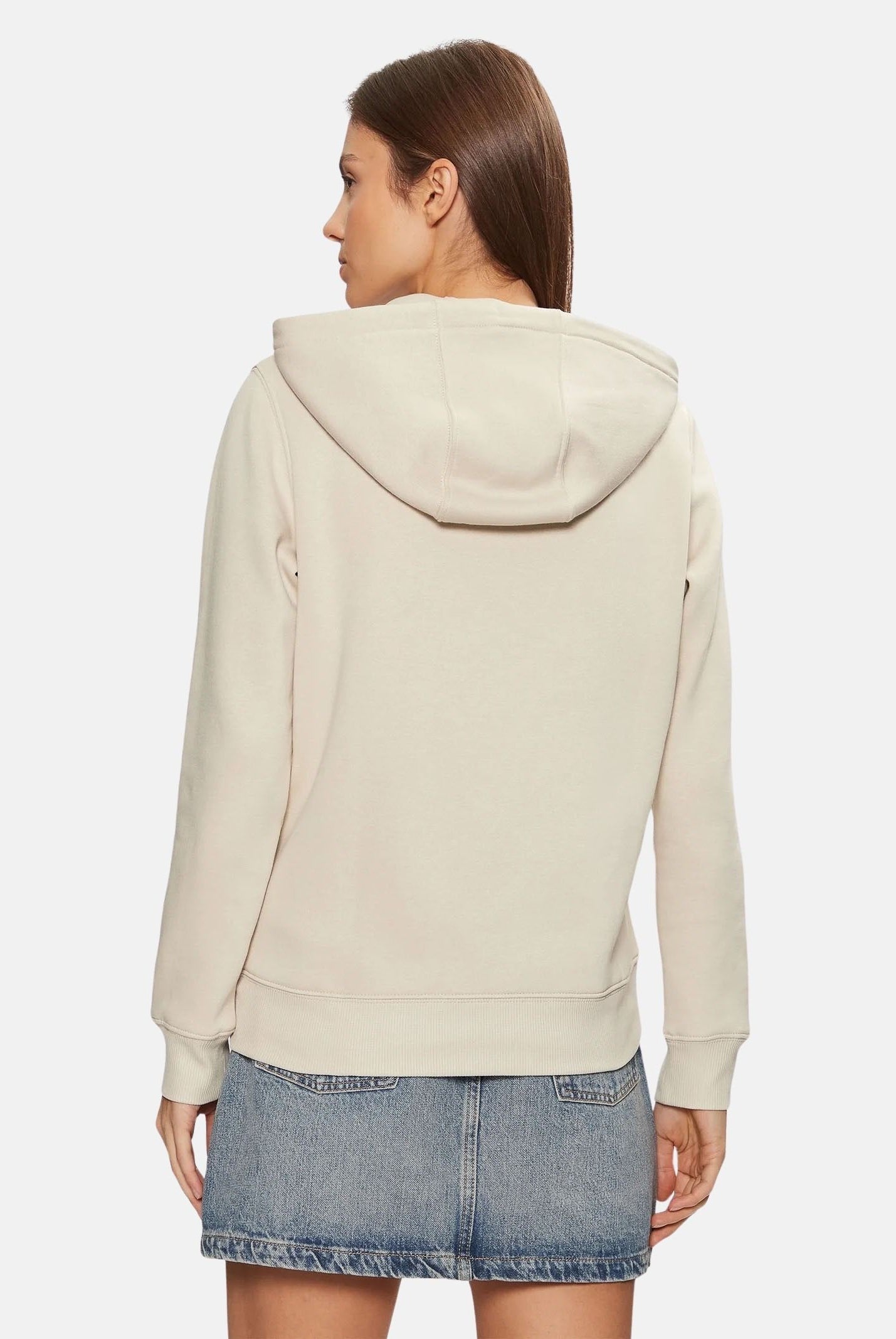 TOMMY HILFIGER felpa con cappuccio Hoodie regular fit ecru beige, donna. DW0DW19729 AB9 TOMMY JEANS