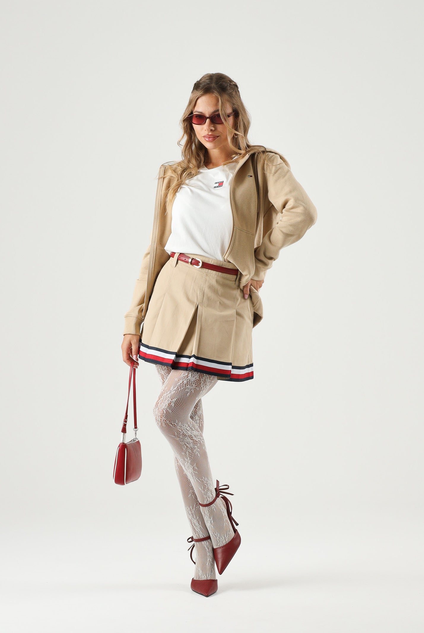 TOMMY HILFIGER felpa con cappuccio Hoodie regular fit ecru beige, donna. DW0DW19729 AB9 TOMMY JEANS