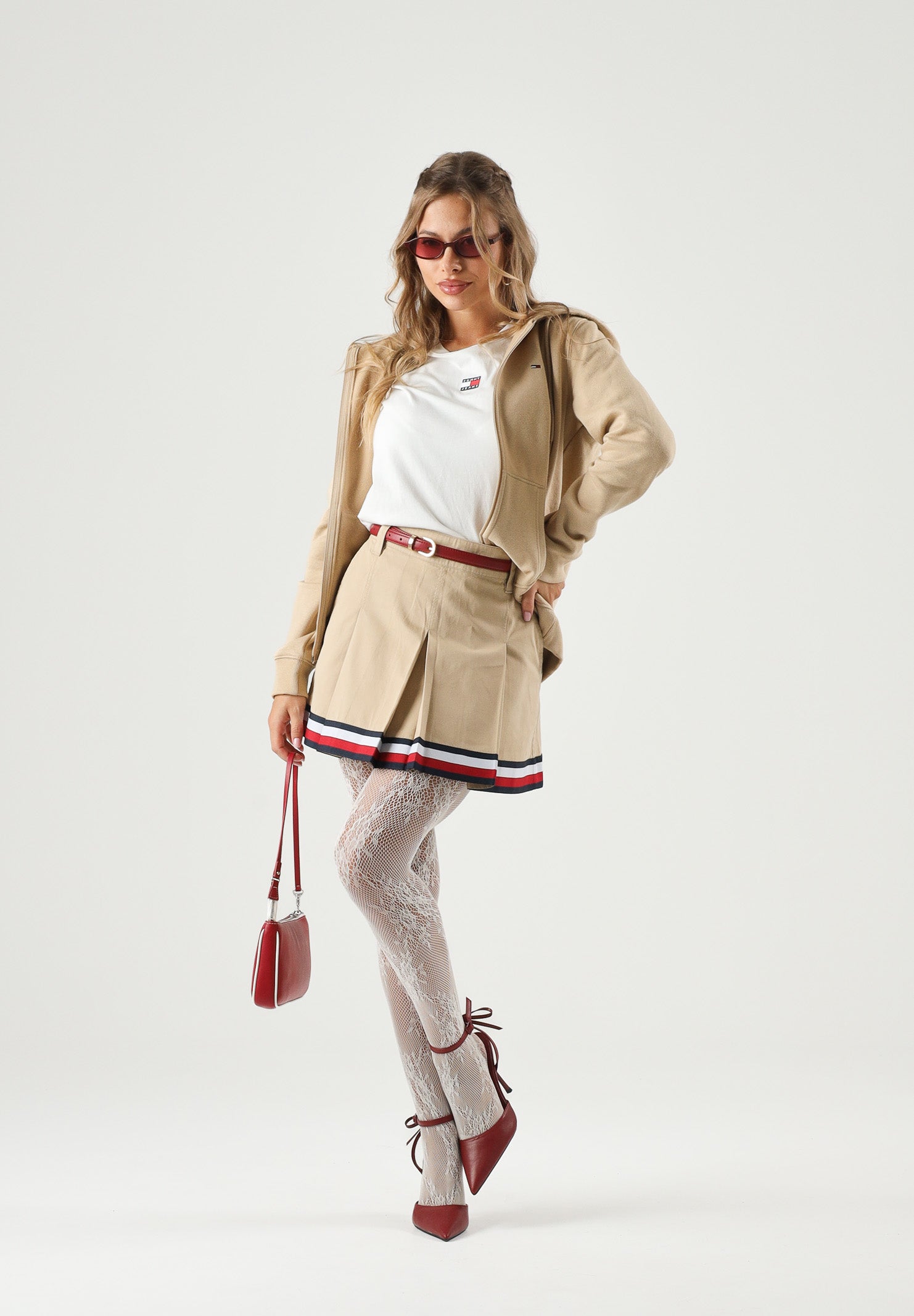 TOMMY HILFIGER felpa con cappuccio Hoodie regular fit ecru beige, donna. DW0DW19729 AB9 TOMMY JEANS