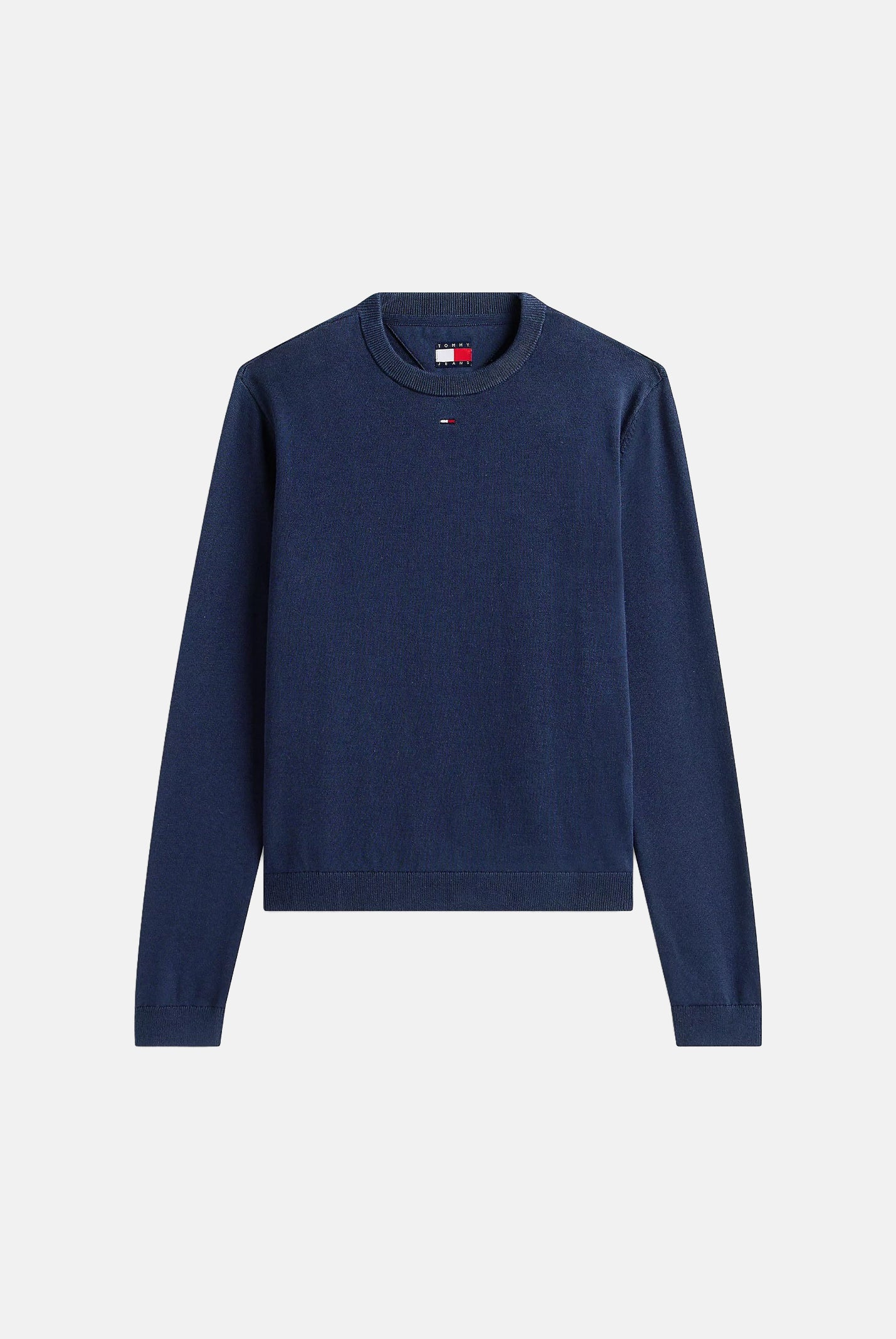 TOMMY JEANS maglia girocollo Flag Embroidery Crew Neck Jumper Dark Night Navy blu donna. DW0DW20159 0GZ TOMMY JEANS