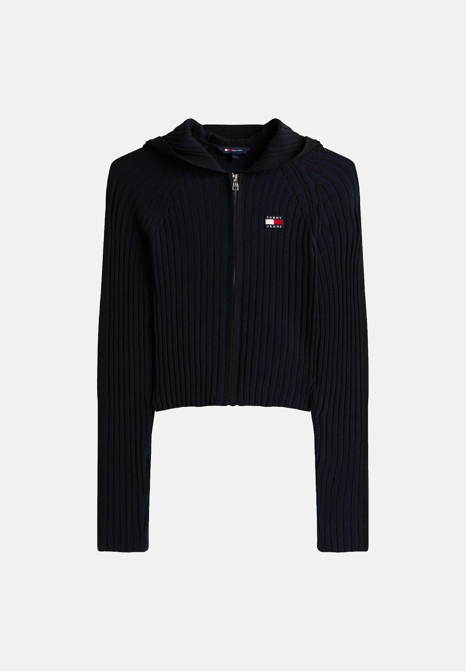 TOMMY JEANS cardigan Ribbed Zip-Thru Slim Cardigan nero da donna. DW0DW20974 BDS TOMMY JEANS