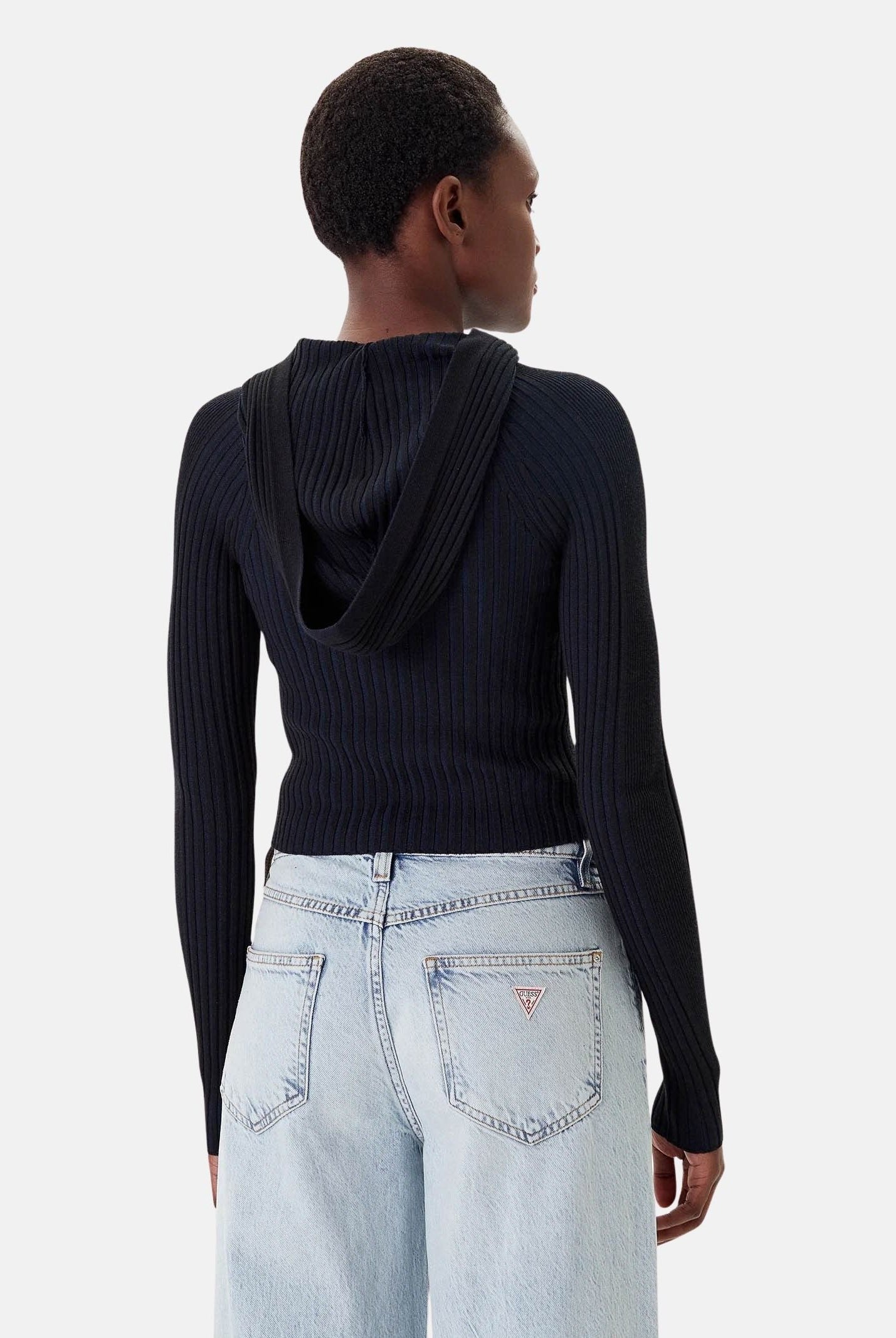 TOMMY JEANS cardigan Ribbed Zip-Thru Slim Cardigan nero da donna. DW0DW20974 BDS TOMMY JEANS