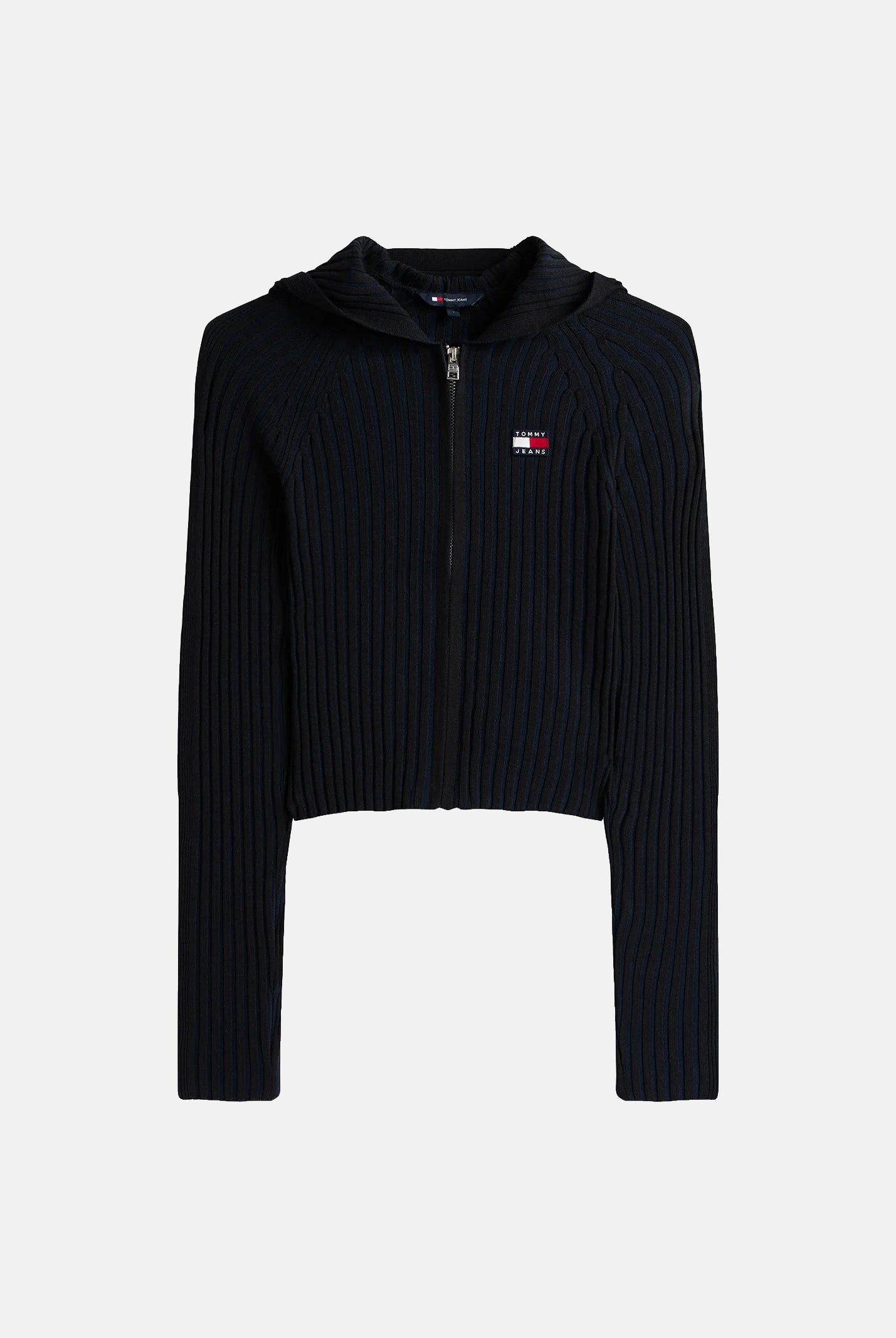 TOMMY JEANS cardigan Ribbed Zip-Thru Slim Cardigan nero da donna. DW0DW20974 BDS TOMMY JEANS