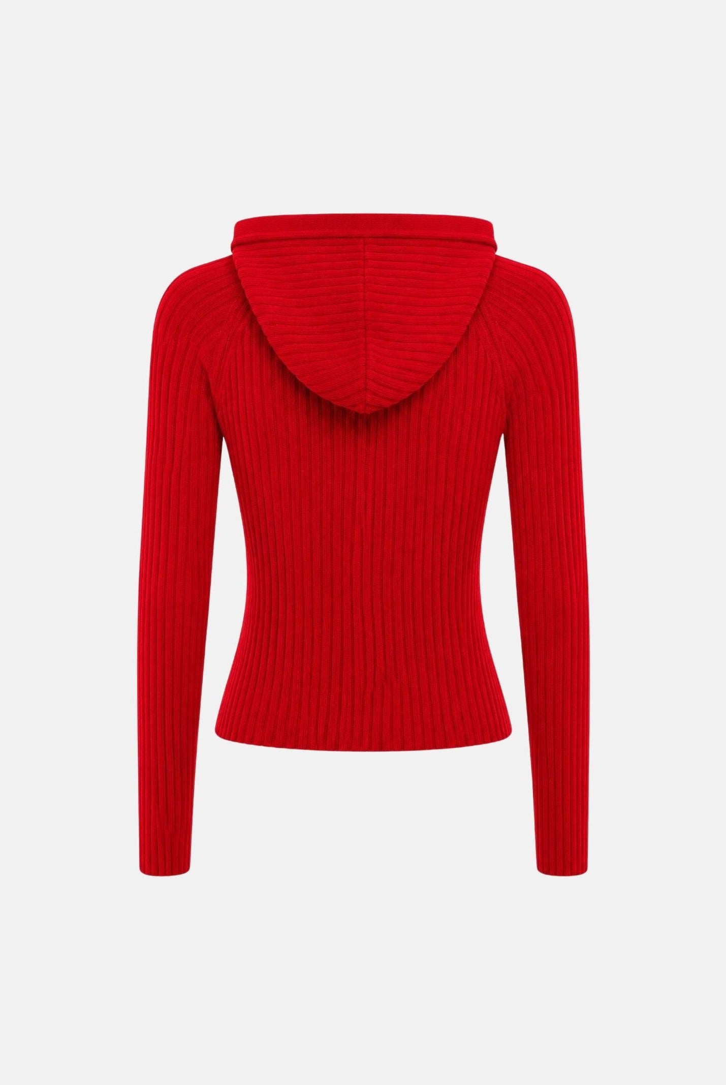 TOMMY JEANS Cardigan AMARYLLI con zip ribbed rosso da donna <BR/> DW0DW20974 XK9 TOMMY JEANS
