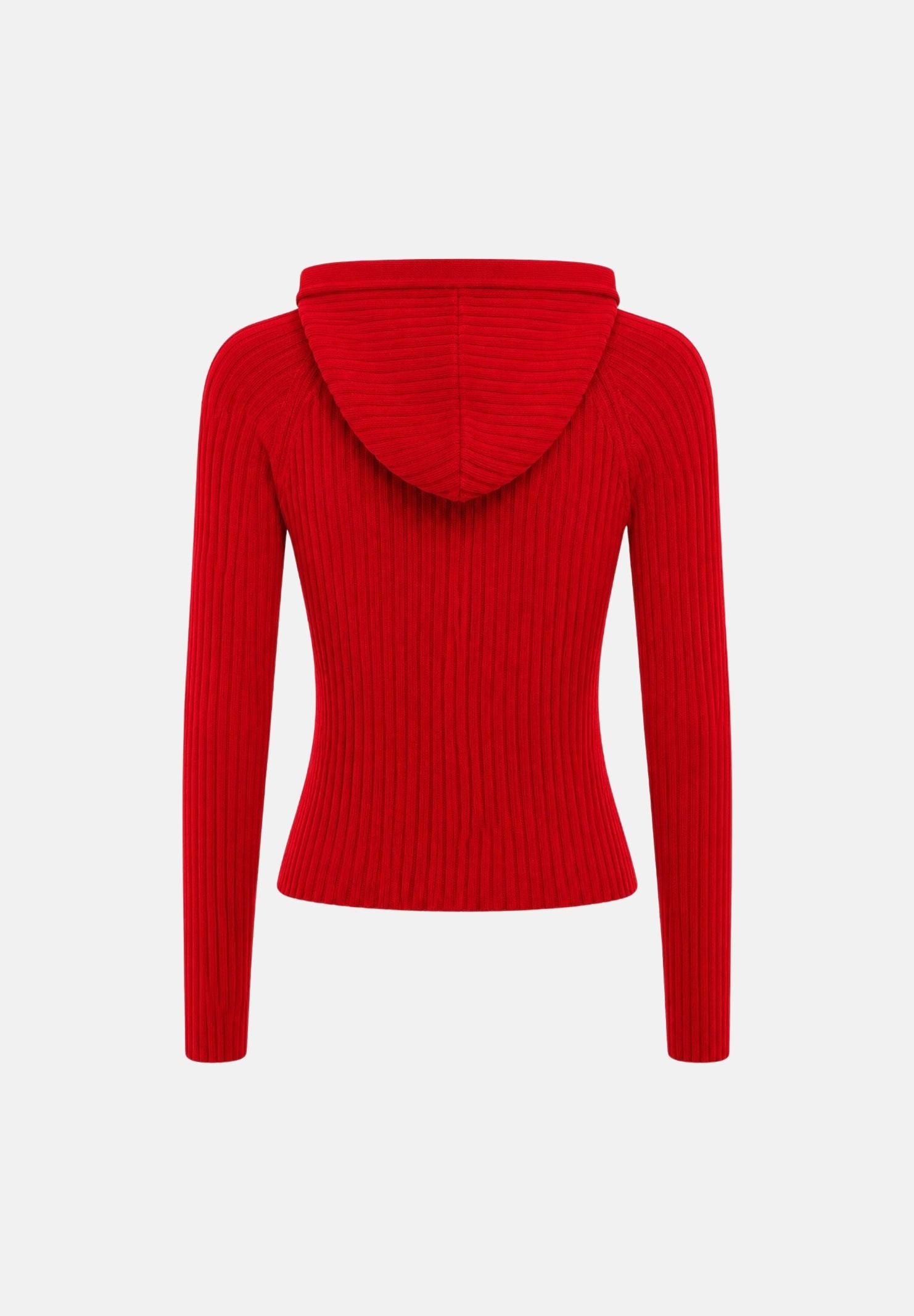 TOMMY JEANS Cardigan AMARYLLI con zip ribbed rosso da donna <BR/> DW0DW20974 XK9 TOMMY JEANS