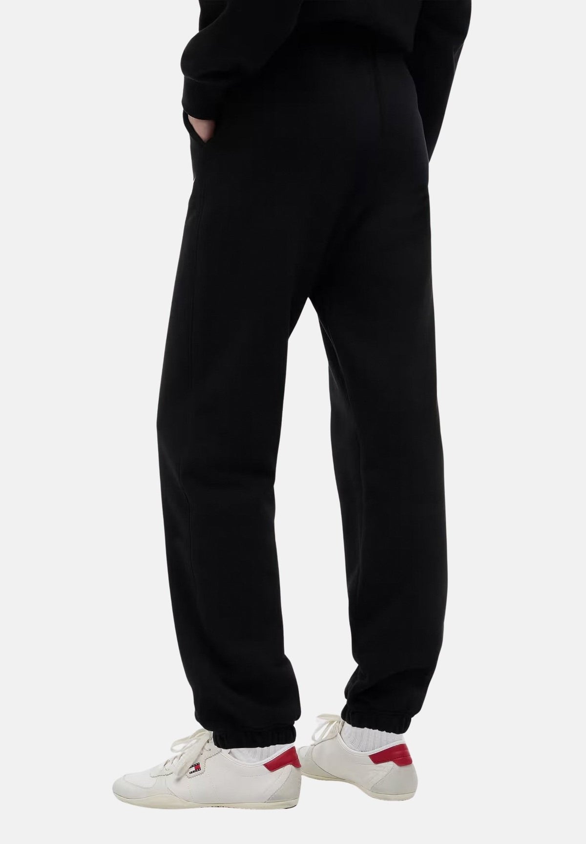 TOMMY JEANS Pantaloni jogger neri da donna con mini logo laterale<BR/> DW0DW22780 BDS TOMMY JEANS