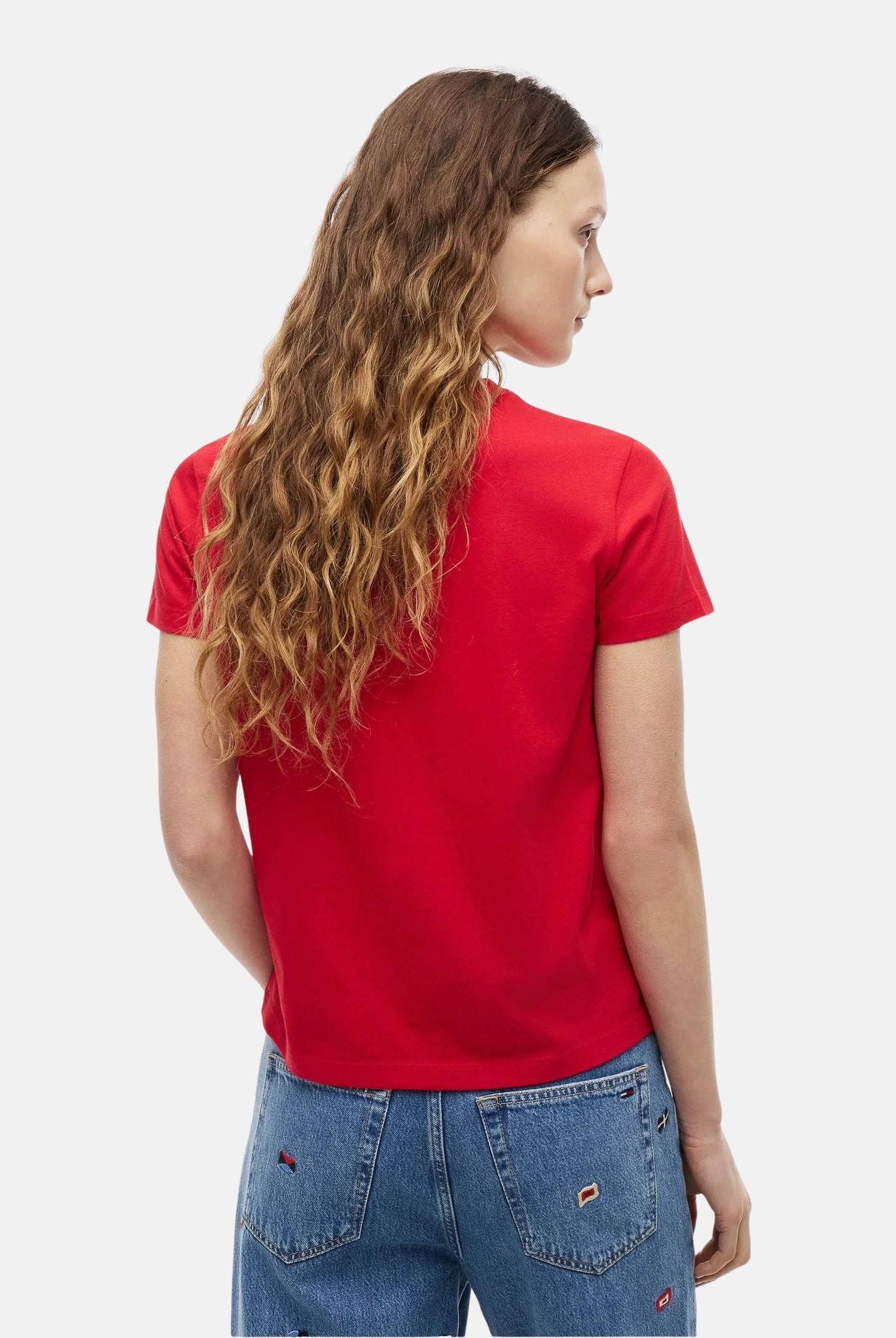 TOMMY JEANS t-shirt Logo Lightweight T-Shirt rosso brand Red Carpet rosso da donna DW0DW22789 XK9 TOMMY JEANS