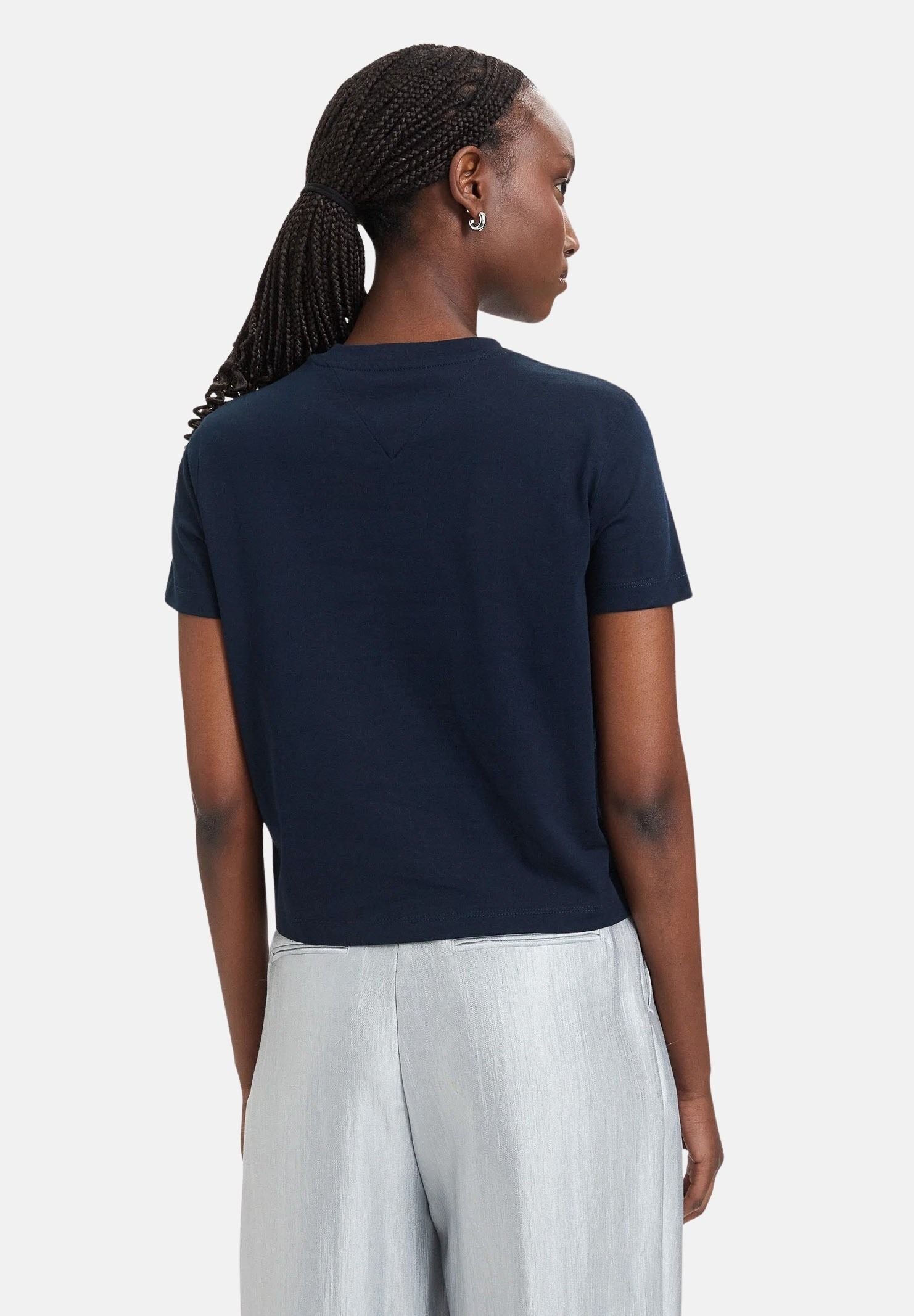 TOMMY JEANS Tt-shirt Tommy Flag T-Shirt colore brand Dark Night Navy blu donna. DW0DW22818 C1G TOMMY JEANS