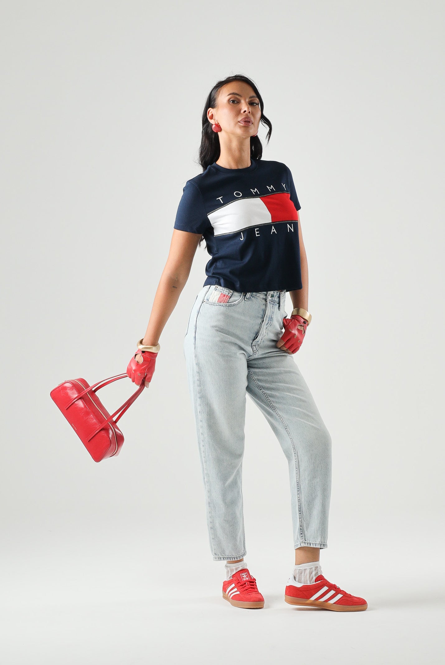 TOMMY JEANS Tt-shirt Tommy Flag T-Shirt colore brand Dark Night Navy blu donna. DW0DW22818 C1G TOMMY JEANS