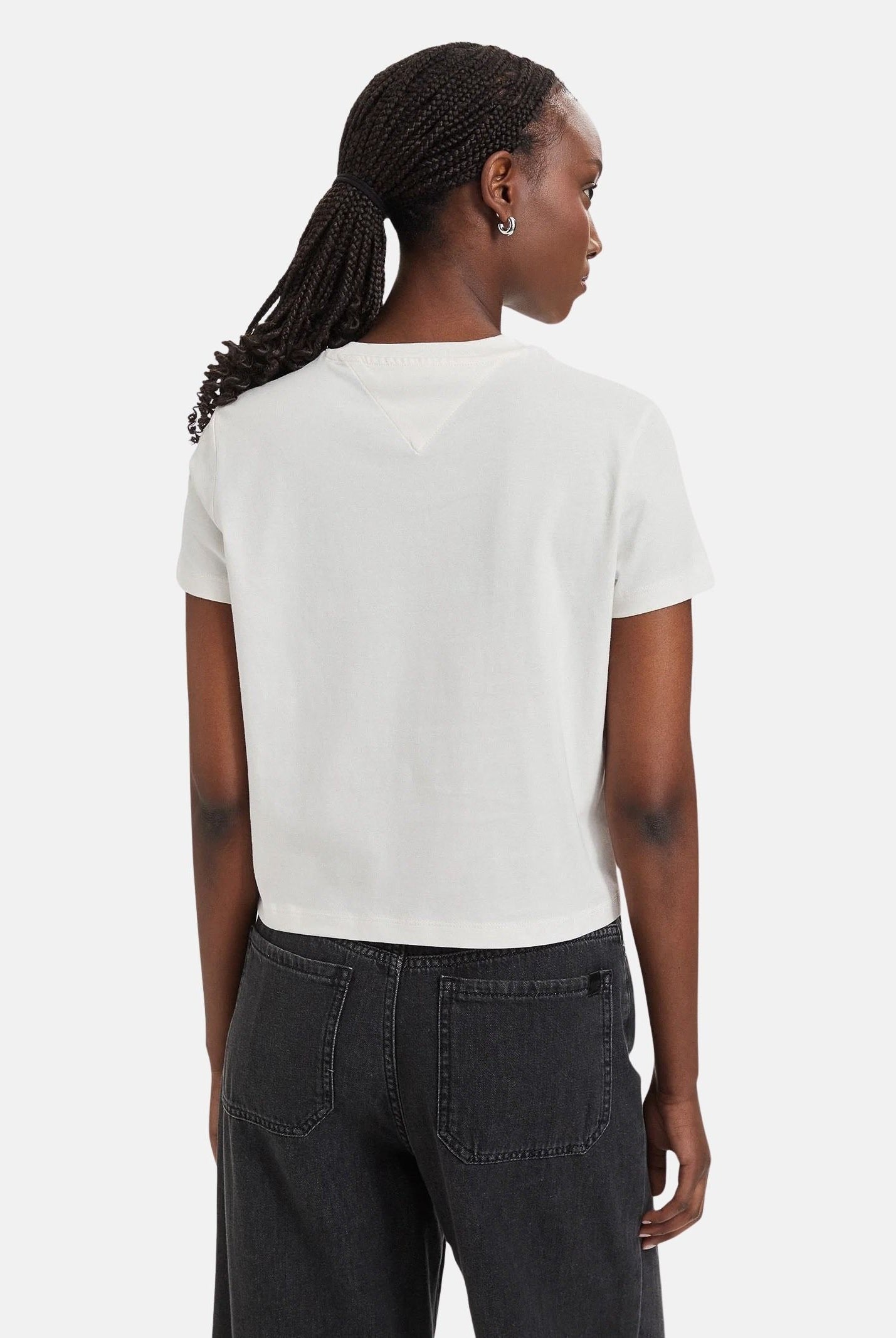 TOMMY JEANS t-shirt Big Flag Logo T-Shirt Ancient White bianco donna. DW0DW22818 YBH TOMMY JEANS
