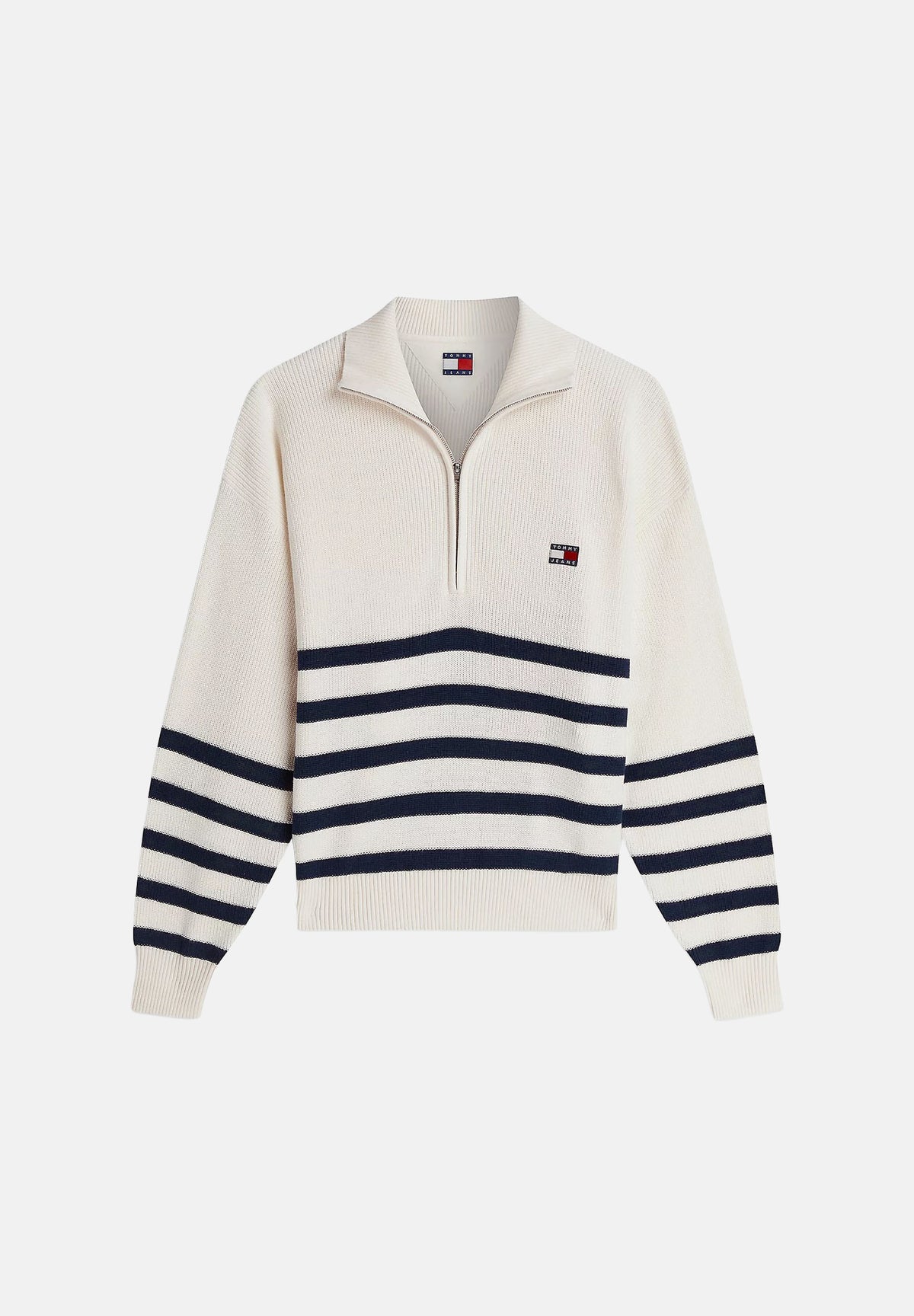TOMMY JEANS Maglione BADGE ancient bianco da donna<BR/> DW0DW22928 YBH TOMMY JEANS