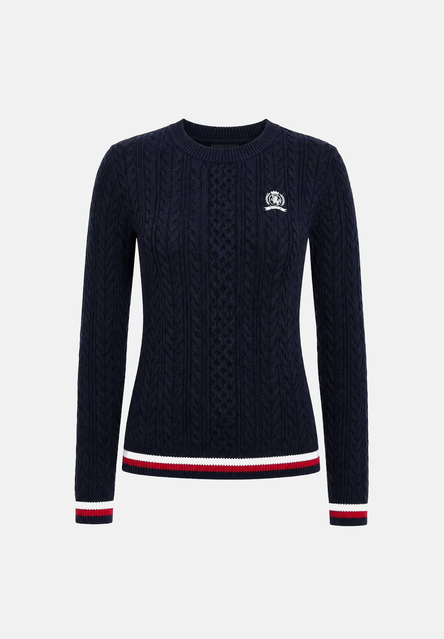 TOMMY JEANS pullover girocollo TJW RWB Tipping Sweater Dark Night Navy blu navy donna. DW0DW22933 C1G TOMMY JEANS