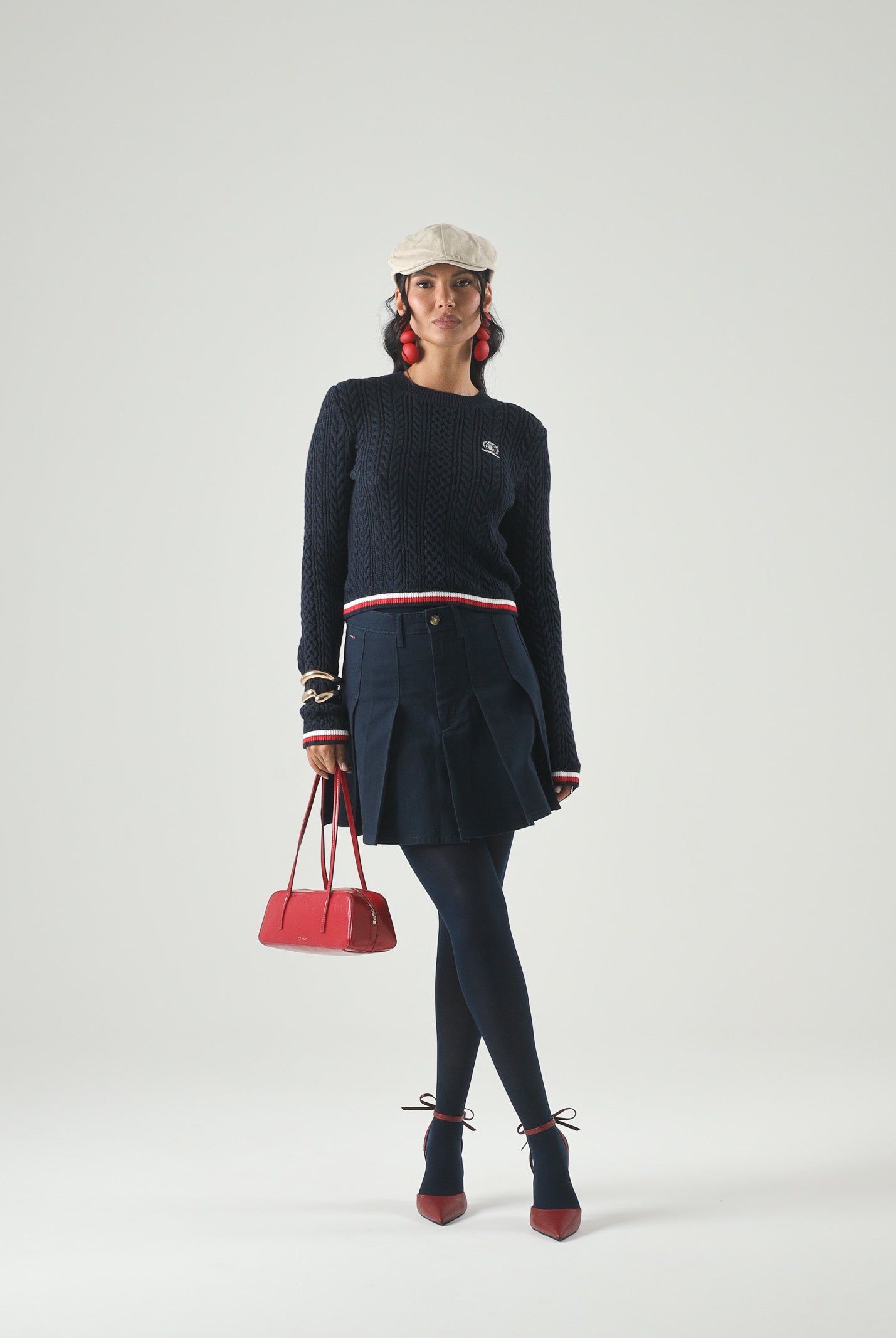 TOMMY JEANS pullover girocollo TJW RWB Tipping Sweater Dark Night Navy blu navy donna. DW0DW22933 C1G TOMMY JEANS