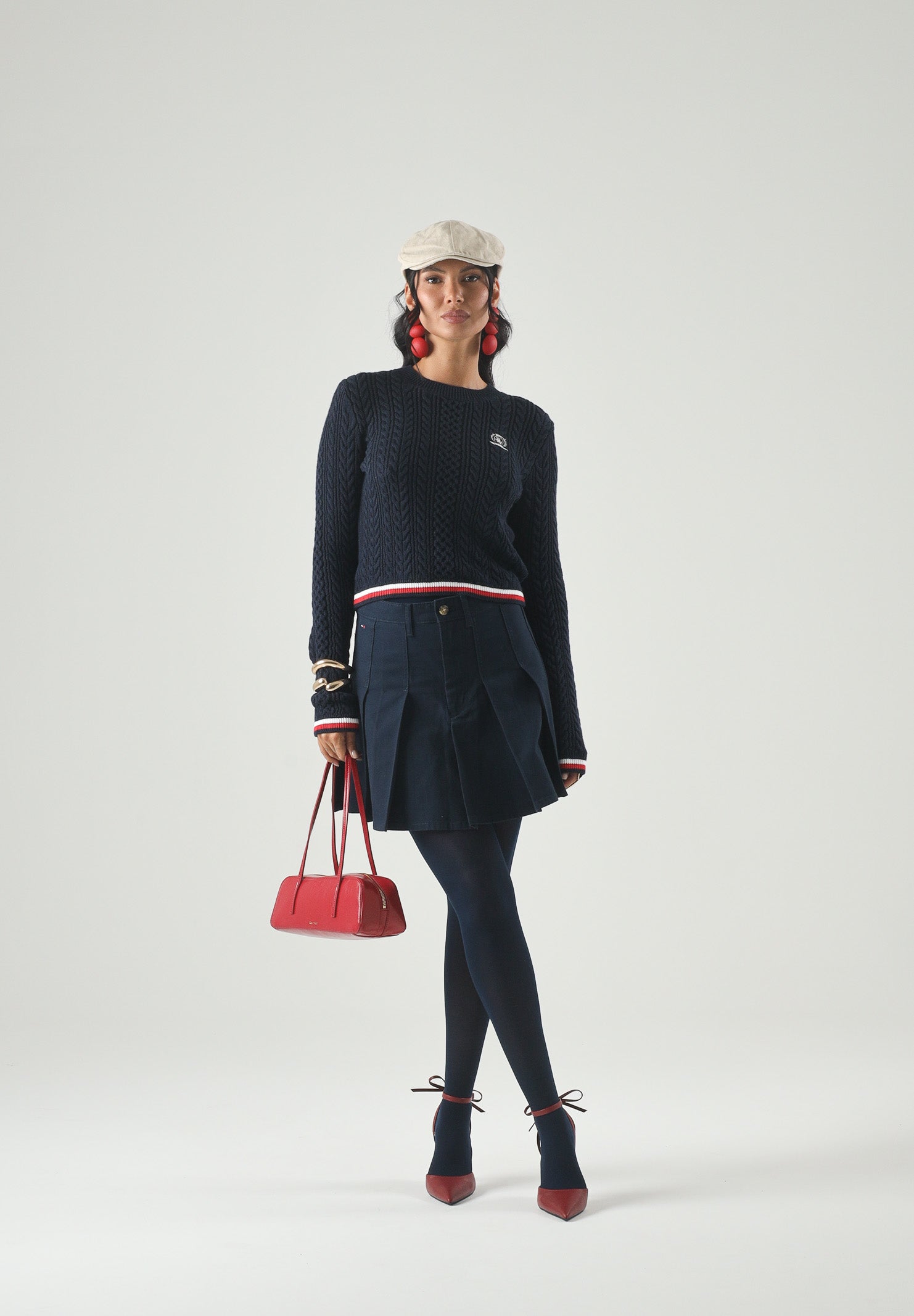 TOMMY JEANS pullover girocollo TJW RWB Tipping Sweater Dark Night Navy blu navy donna. DW0DW22933 C1G TOMMY JEANS