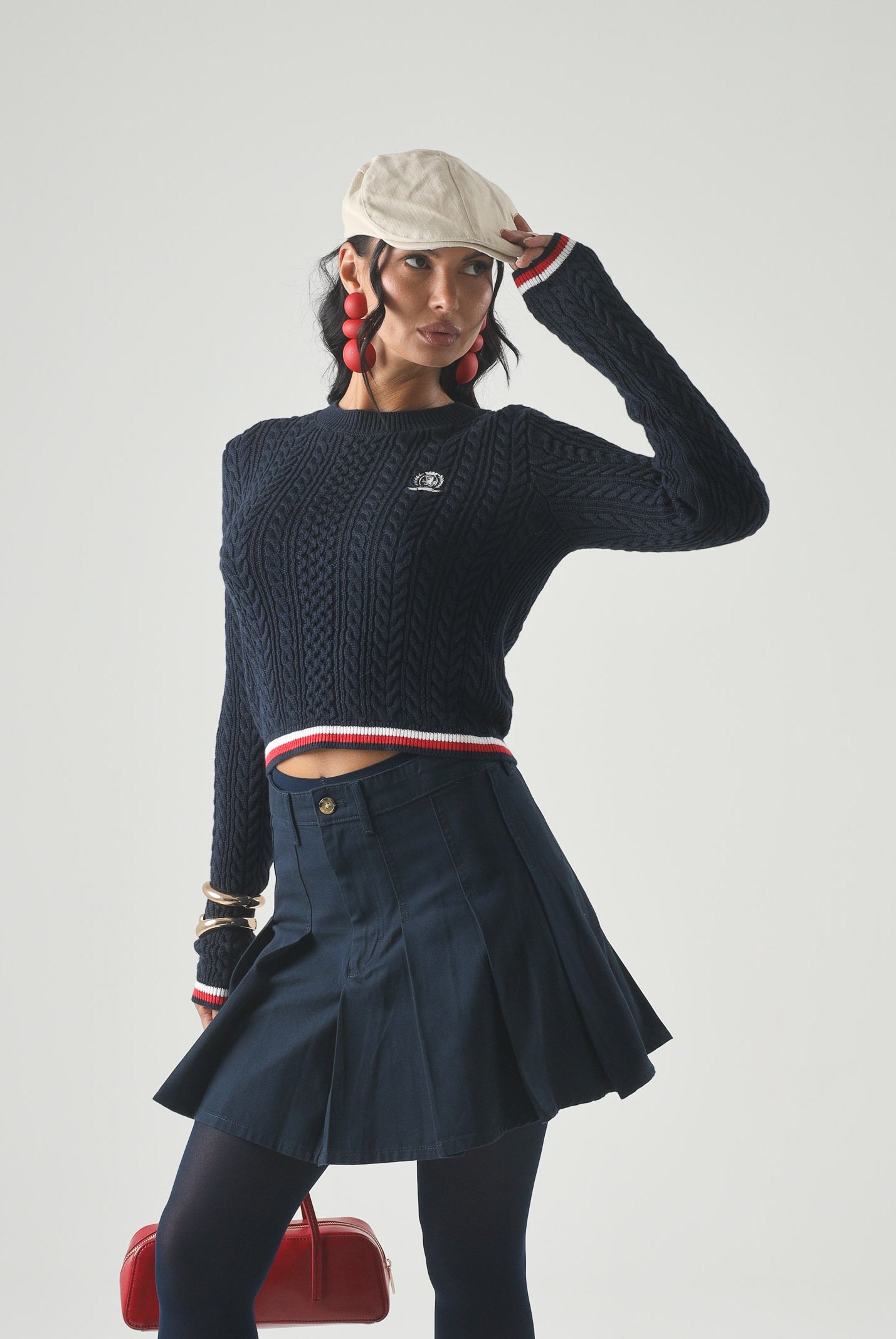 TOMMY JEANS pullover girocollo TJW RWB Tipping Sweater Dark Night Navy blu navy donna. DW0DW22933 C1G TOMMY JEANS