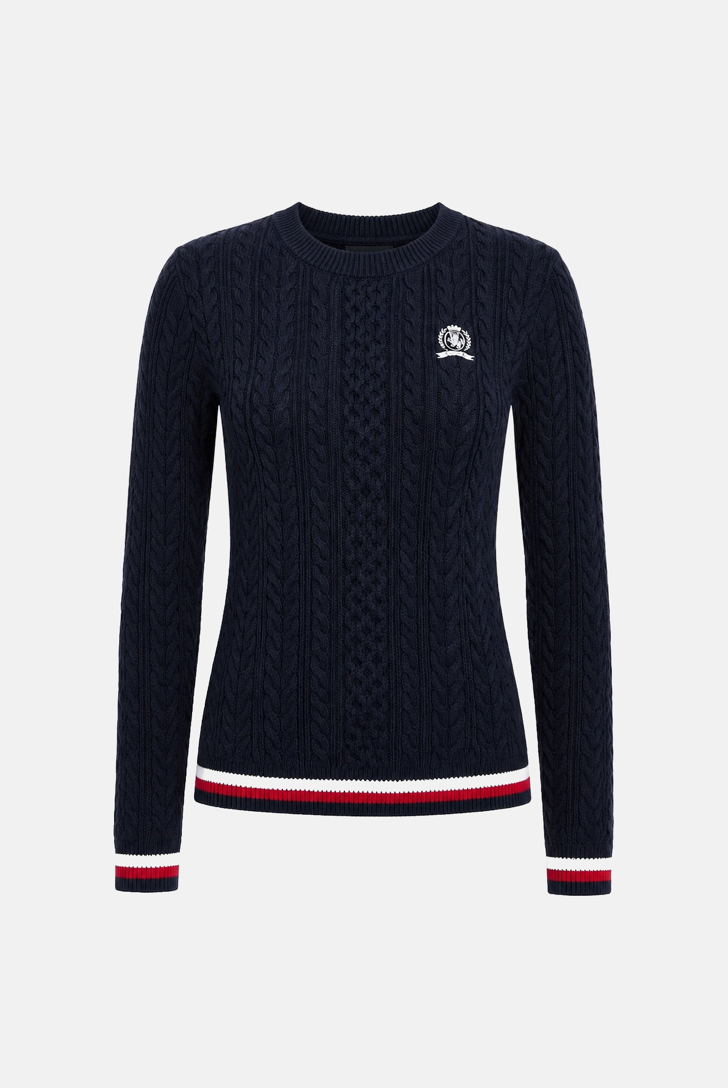 TOMMY JEANS pullover girocollo TJW RWB Tipping Sweater Dark Night Navy blu navy donna. DW0DW22933 C1G TOMMY JEANS