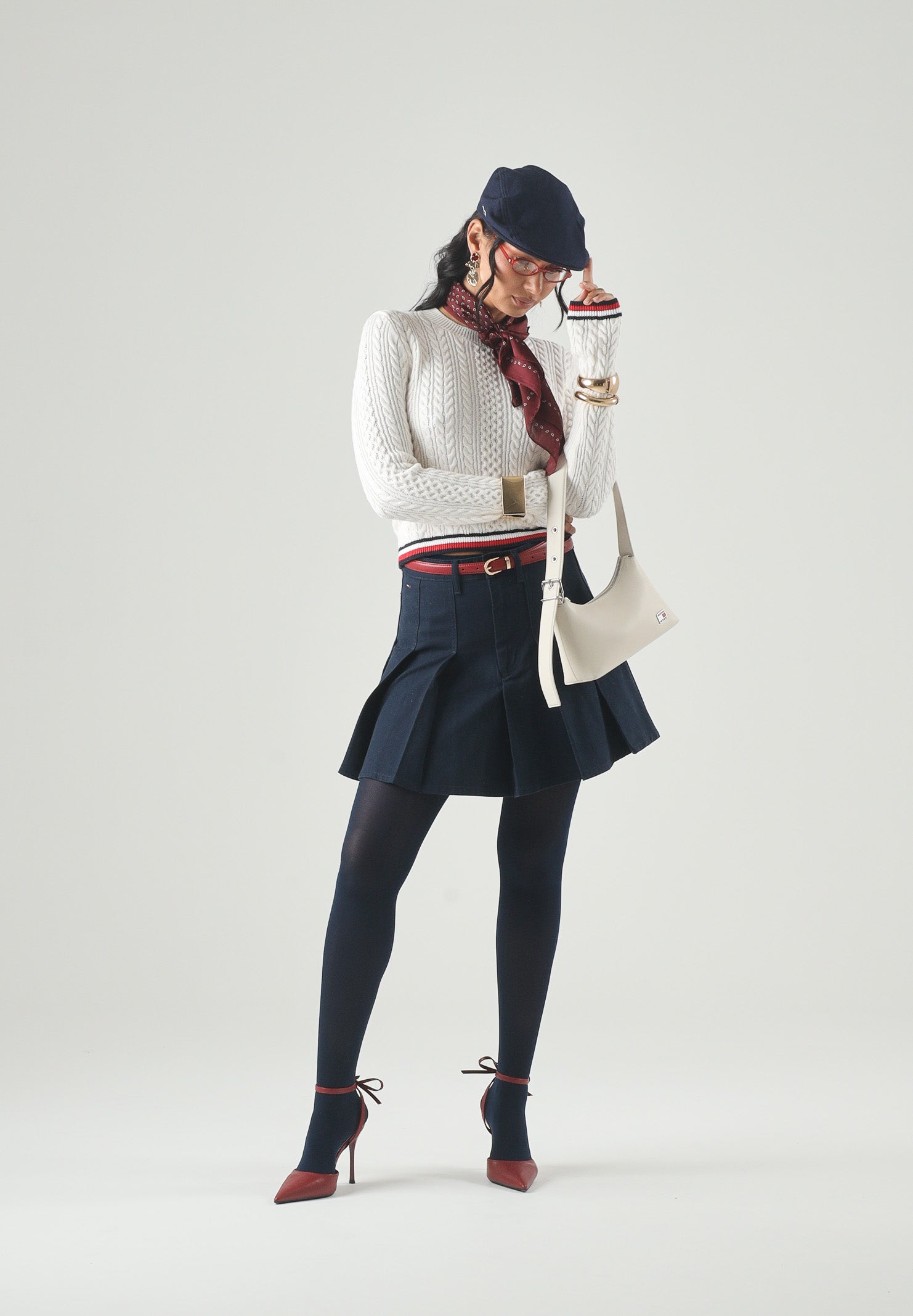 TOMMY JEANS pullover girocollo TJW RWB Tipping Sweater Ancient White bianco donna. DW0DW22933 YBH TOMMY JEANS