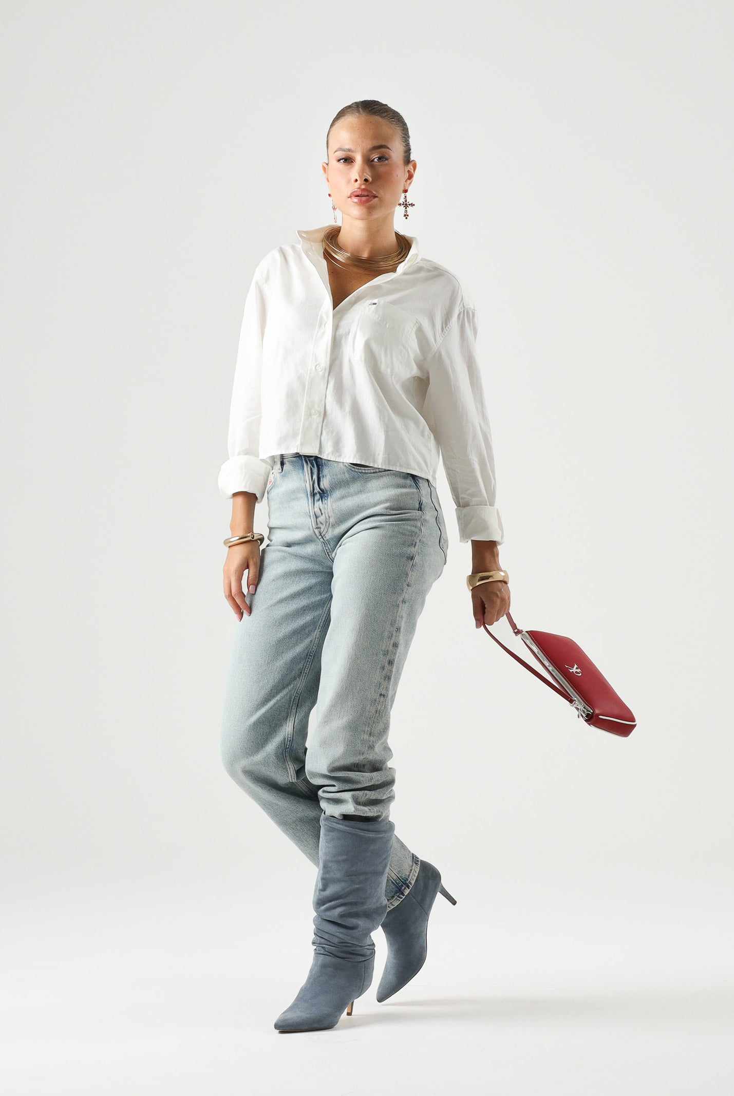 TOMMY JEANS camicia cropped TJW Rlx Crop Shirt Ecru bianco donna. DW0DW22943 YBL TOMMY JEANS