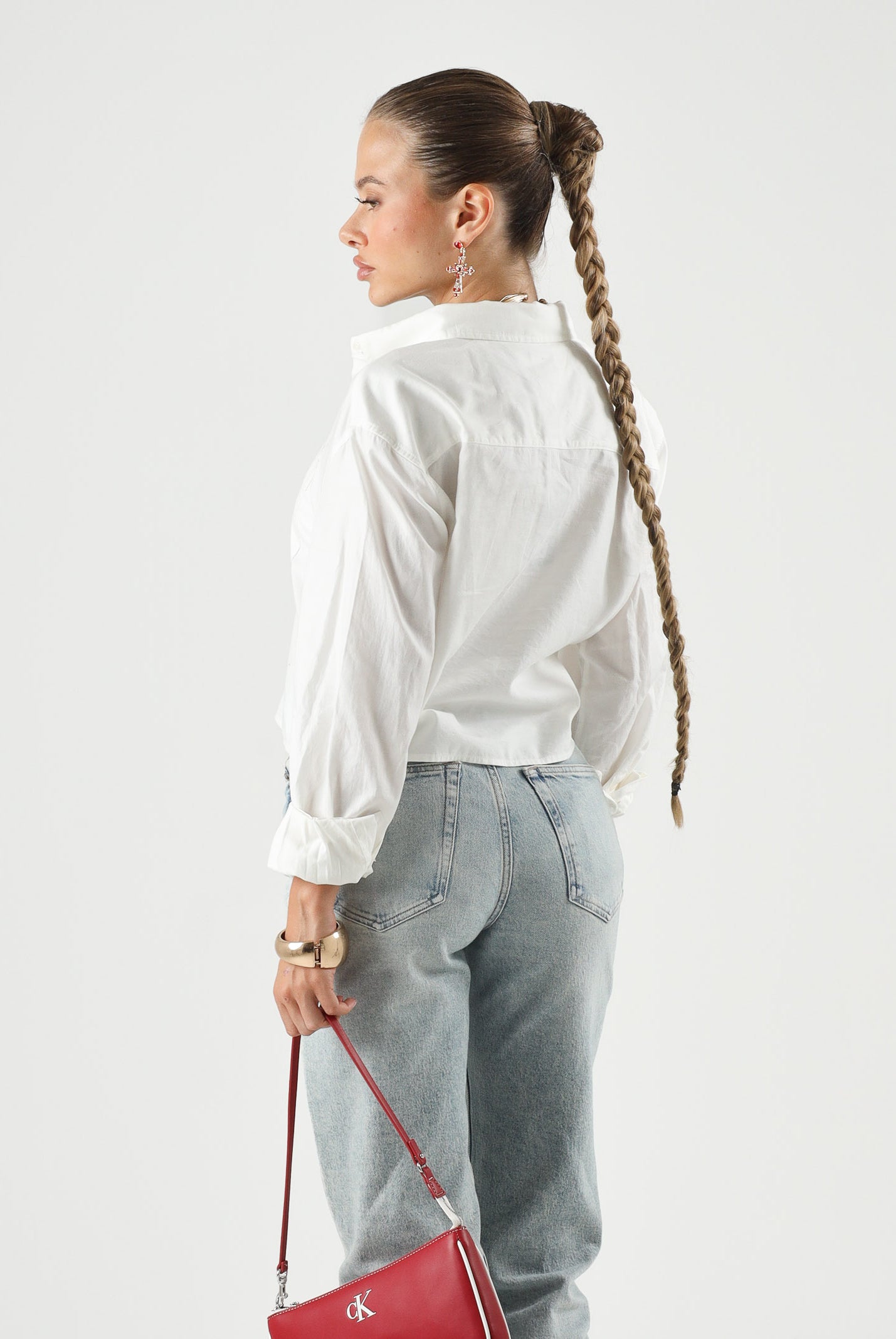 TOMMY JEANS camicia cropped TJW Rlx Crop Shirt Ecru bianco donna. DW0DW22943 YBL TOMMY JEANS