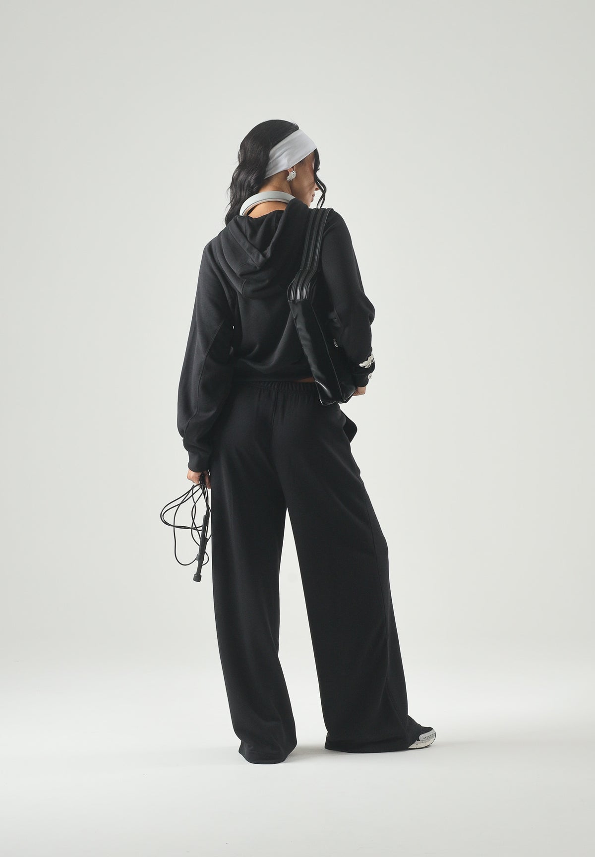 TOMMY JEANS Pantaloni da tuta TJW Wide Leg nero da donna DW0DW22951 BDS TOMMY JEANS