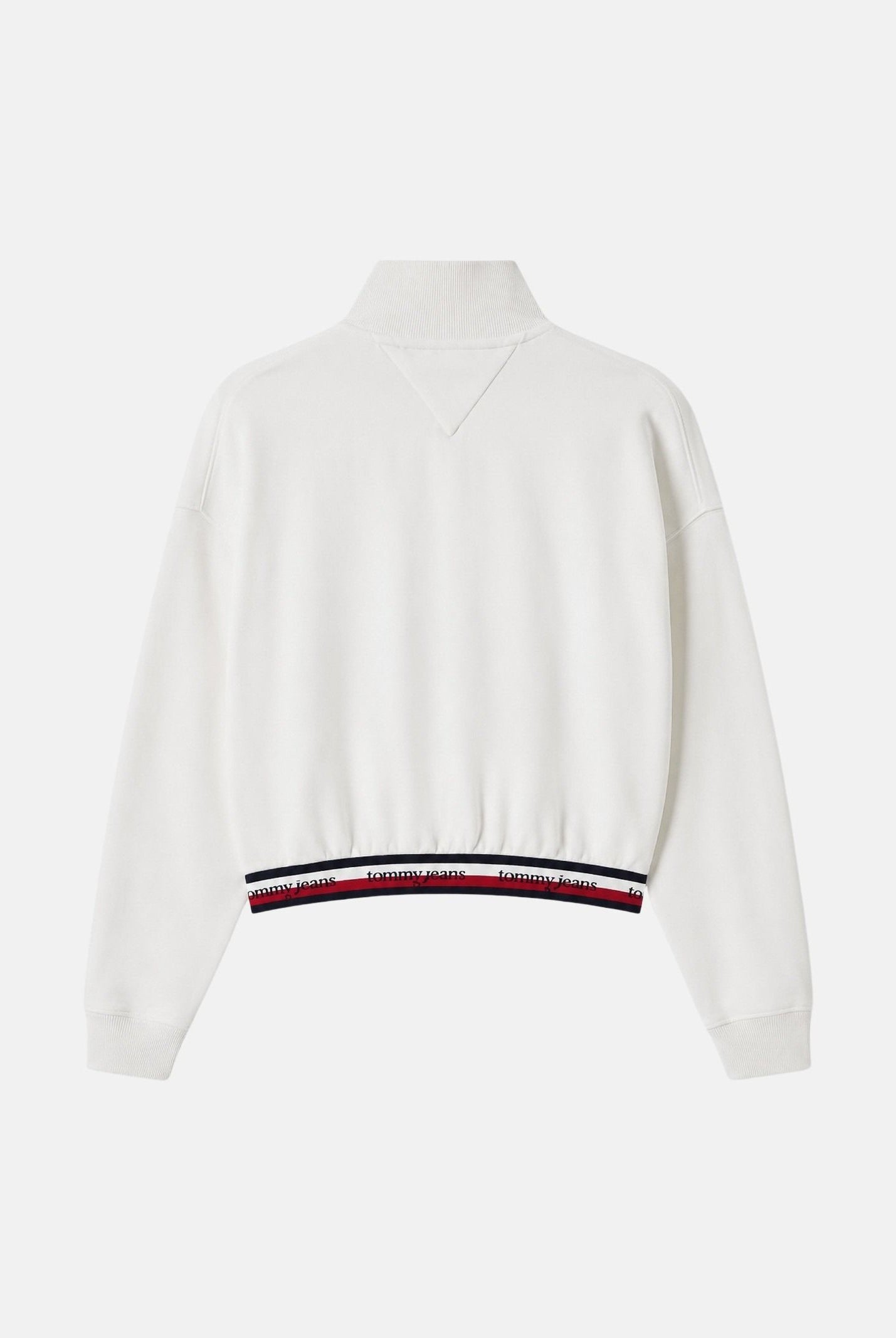 TOMMY JEANS felpa Boxy Quarter-Zip color Ecru, bianco, da donna DW0DW23144 YBL TOMMY JEANS