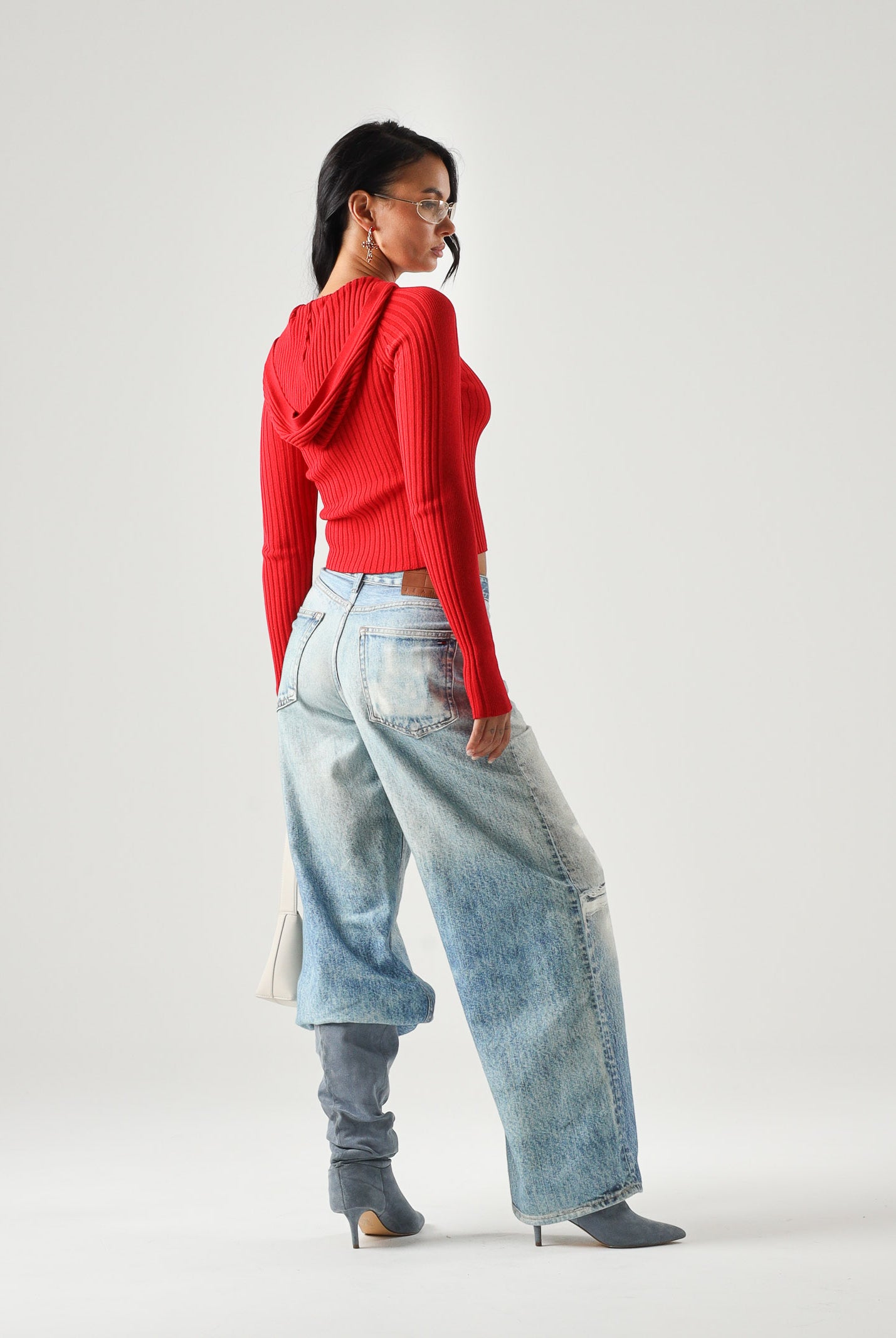 TOMMY JEANS jeans larghi a vita media con dettagli distressed Denim Medium blu denim donna. DW0DW23466 1A5 TOMMY JEANS