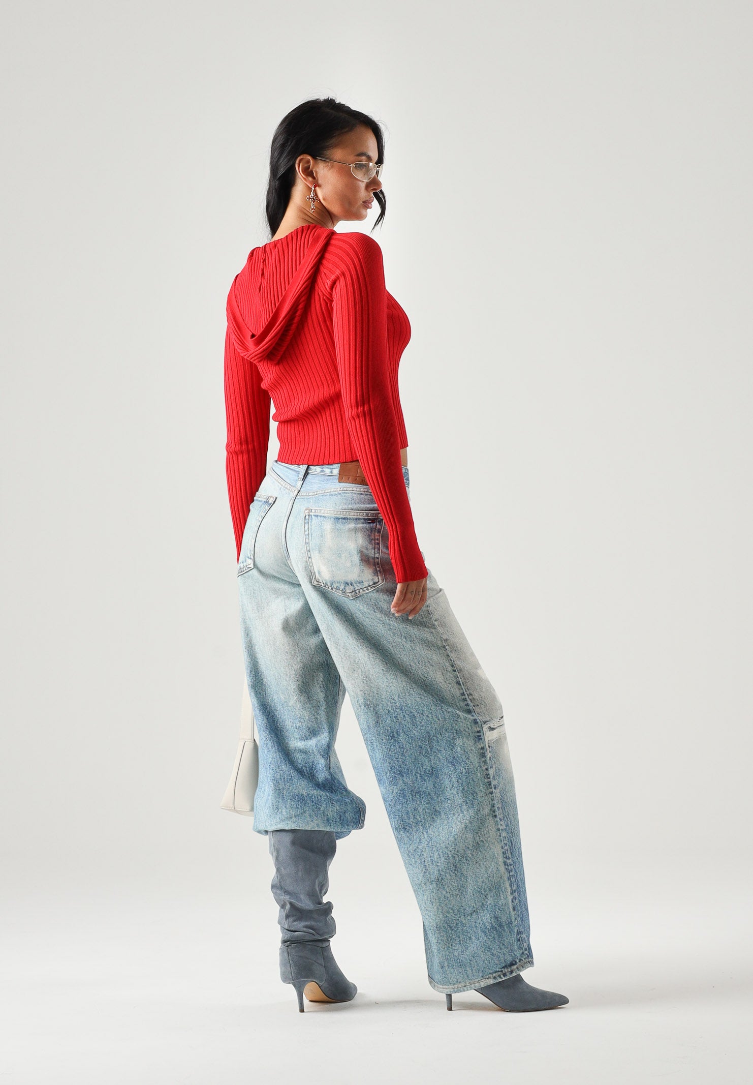 TOMMY JEANS jeans larghi a vita media con dettagli distressed Denim Medium blu denim donna. DW0DW23466 1A5 TOMMY JEANS