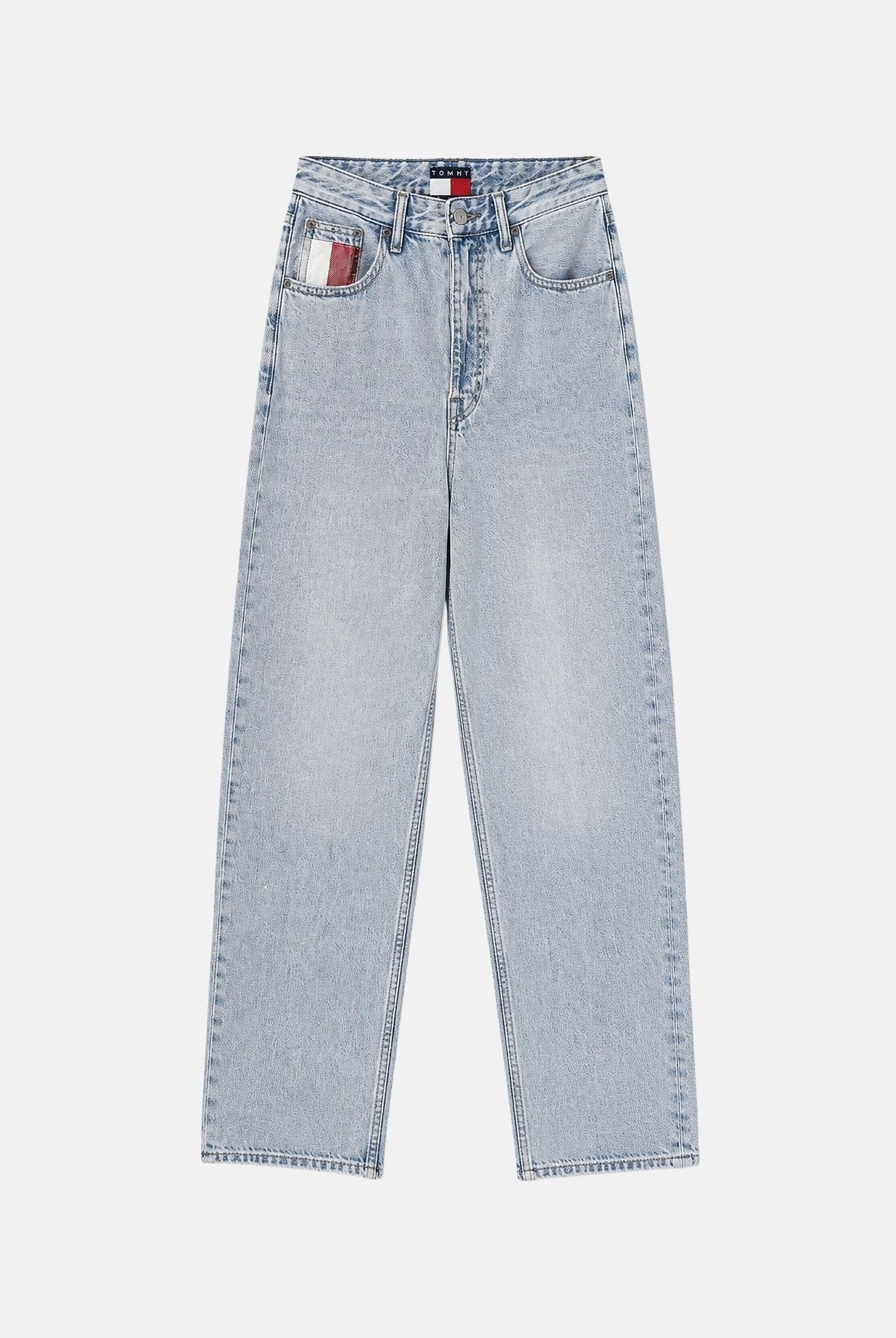 TOMMY JEANS Jeans mom fit in denim azzurro chiaro da donna <BR/> DW0DW23467 1AB TOMMY JEANS