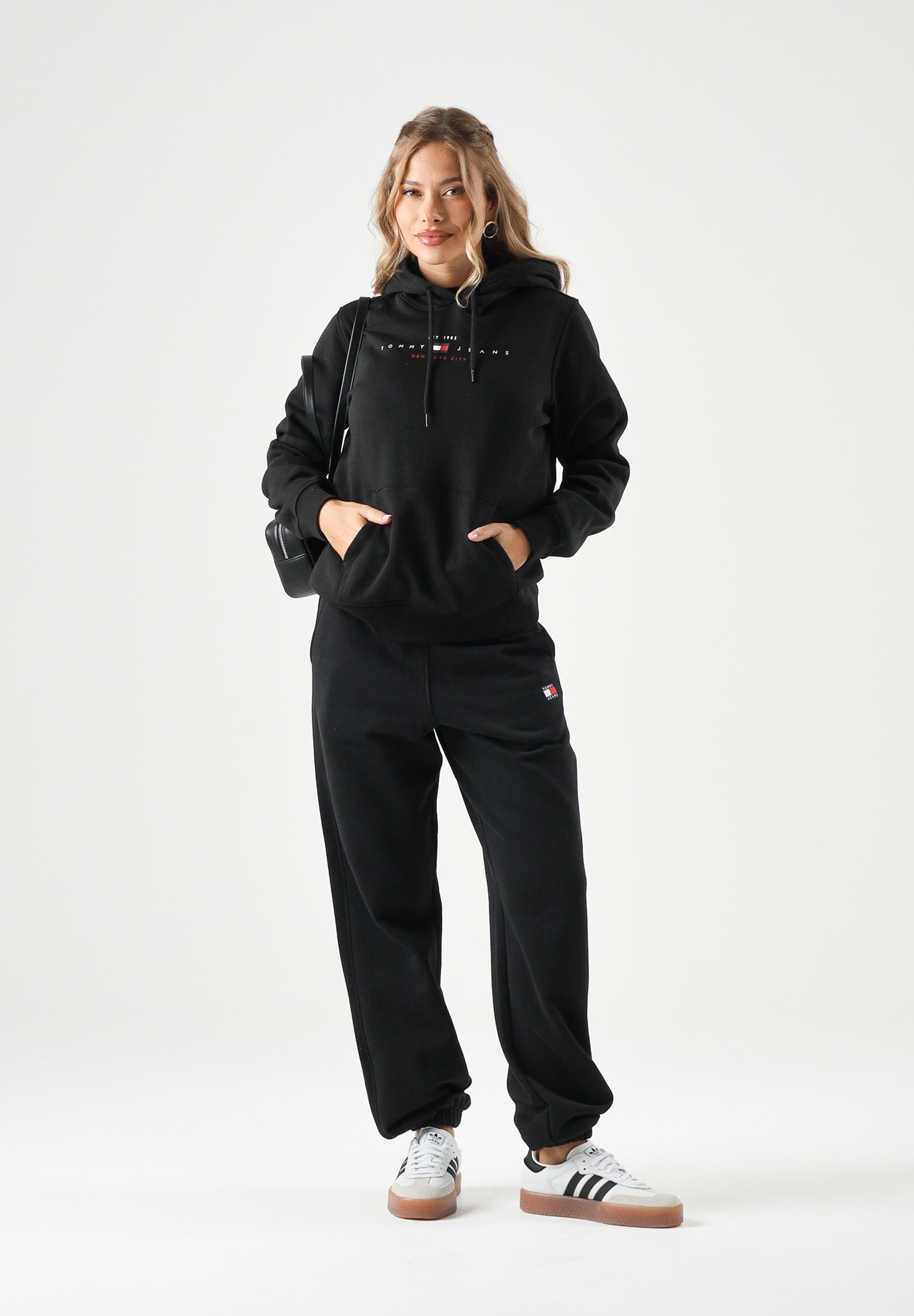 TOMMY JEANS Felpa con cappuccio black nero, colore basico nero, DW0DW23485 BDS TOMMY JEANS