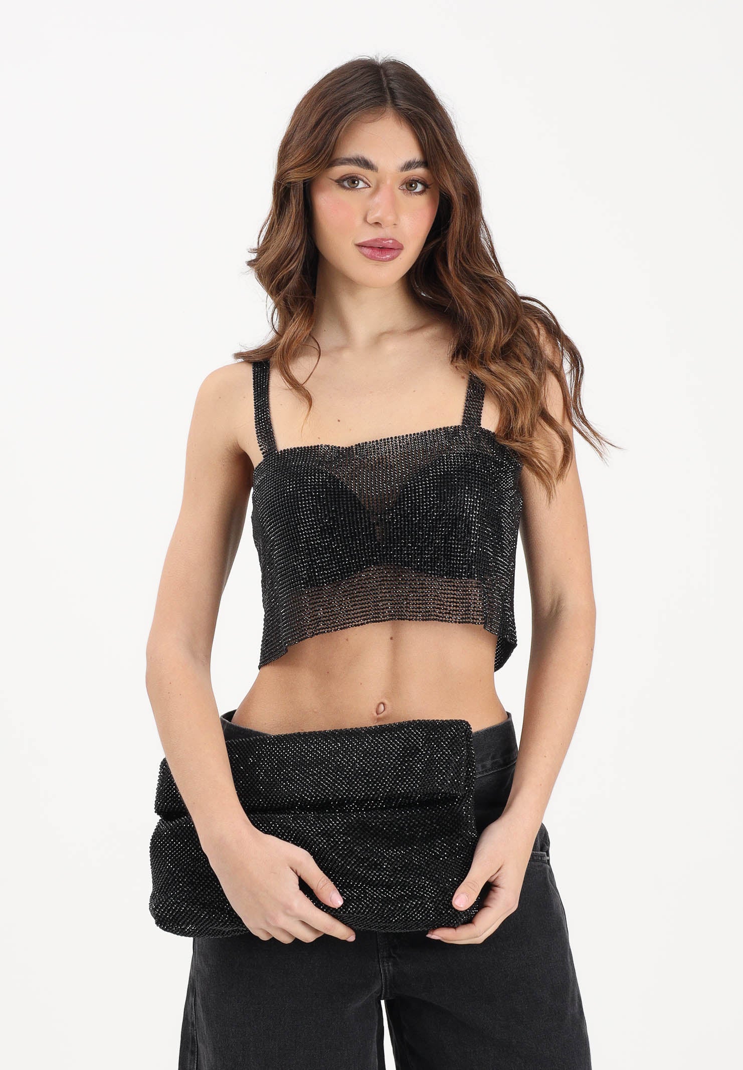 TWENTY FOURHAITCH Top elegante New Cetus nero da donna A0121NER62P NE TWENTY FOURHAITCH