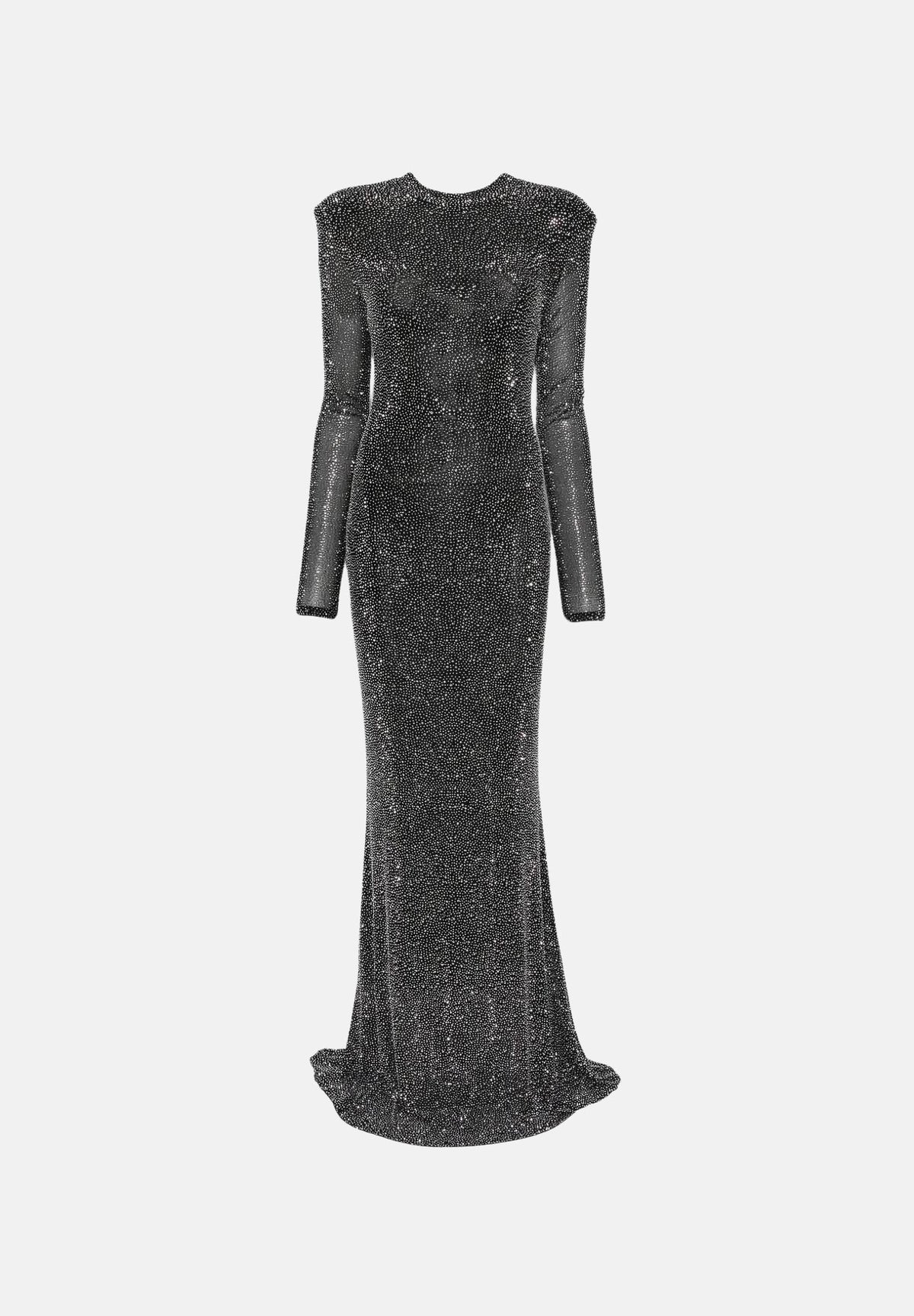 TWENTY FOURHAITCH Abito LUREX lungo nero argento da donna con maniche lunghe e finitura brillante A0174NAR62A . TWENTY FOURHAITCH