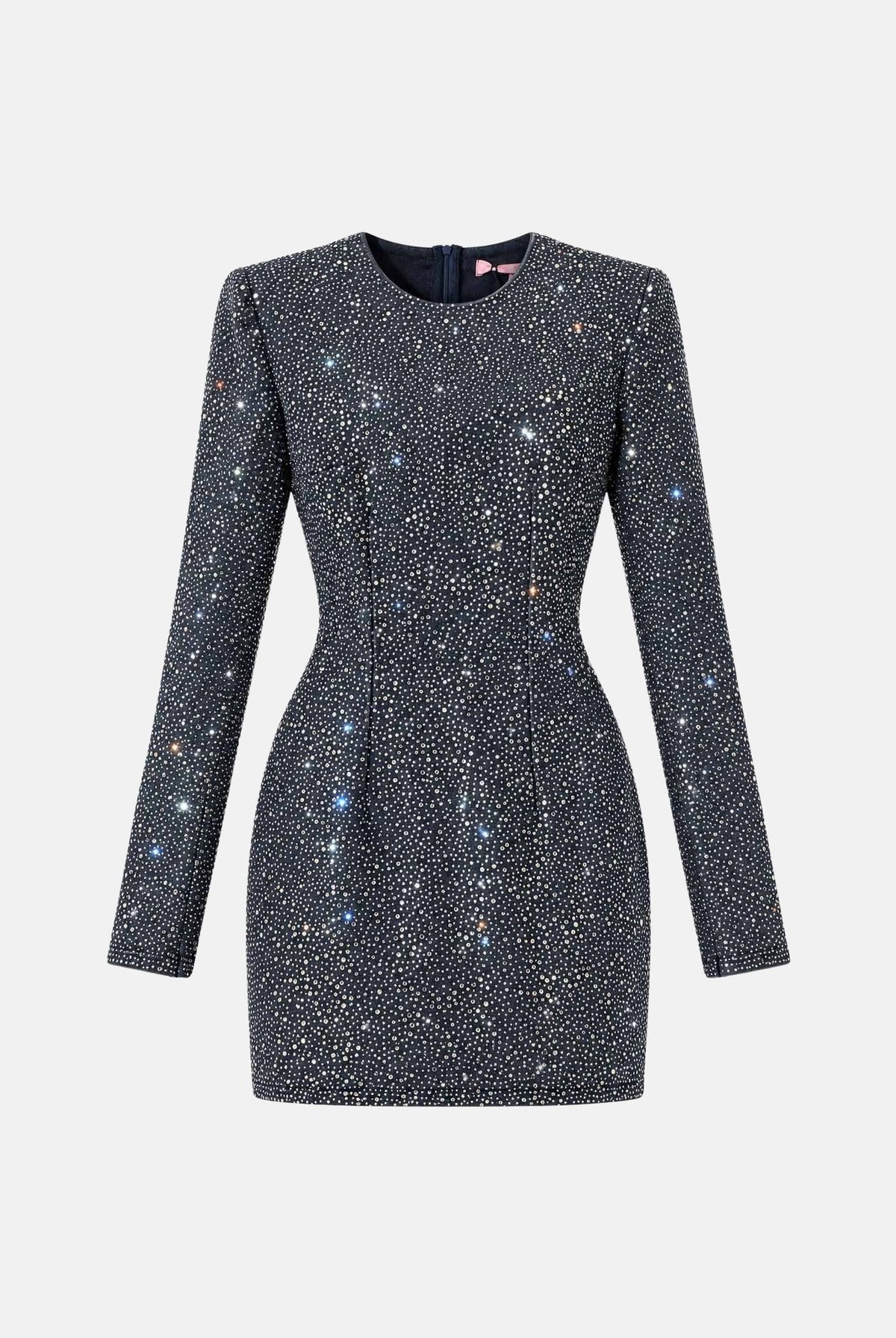 TWENTY FOURHAITCH Abito KELOS corto denim blu scuro da donna con applicazioni strass A0175DNC62A . TWENTY FOURHAITCH