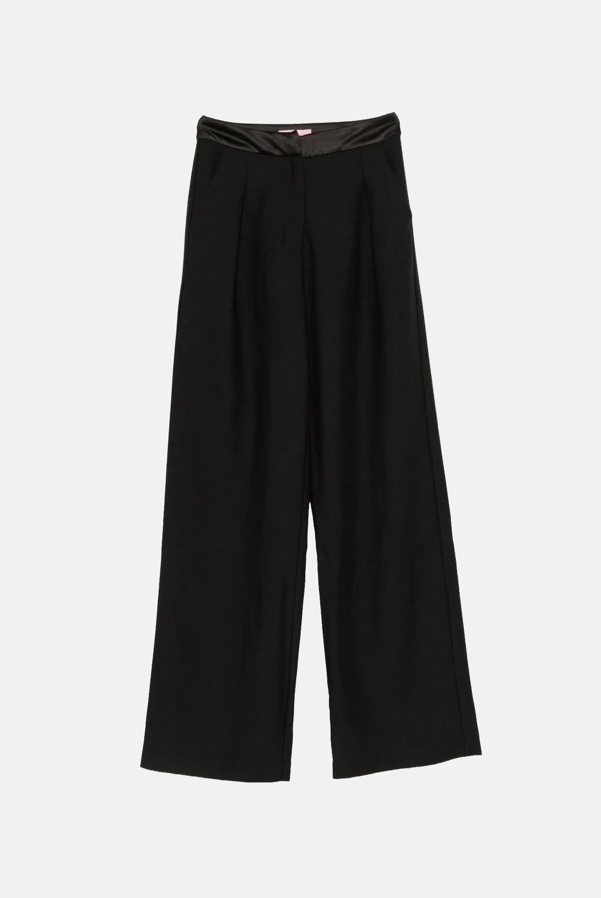 TWENTY FOURHAITCH Pantaloni PALAZZO TROUSERS nero da donna con gamba ampie e pieghe frontali. A0230NER62A . TWENTY FOURHAITCH