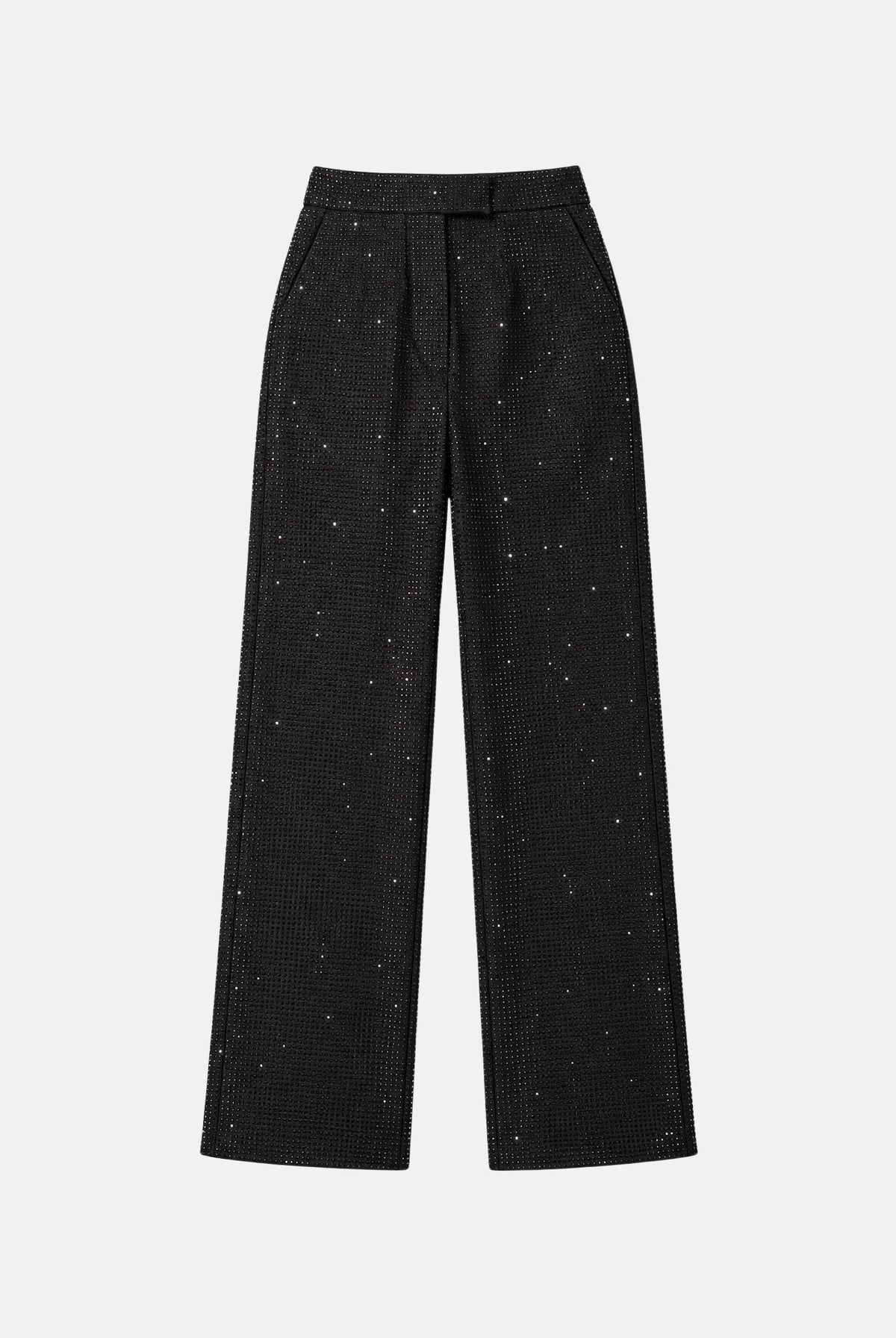 TWENTY FOURHAITCH Pantaloni eleganti neri da donna con applicazioni strass A0312NER62A . TWENTY FOURHAITCH