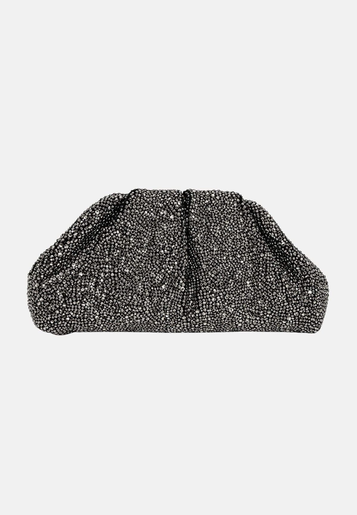 TWENTY FOURHAITCH Pochette nero grigio per donna con design arricciato e chiusura morbida. BAG0002362A . TWENTY FOURHAITCH