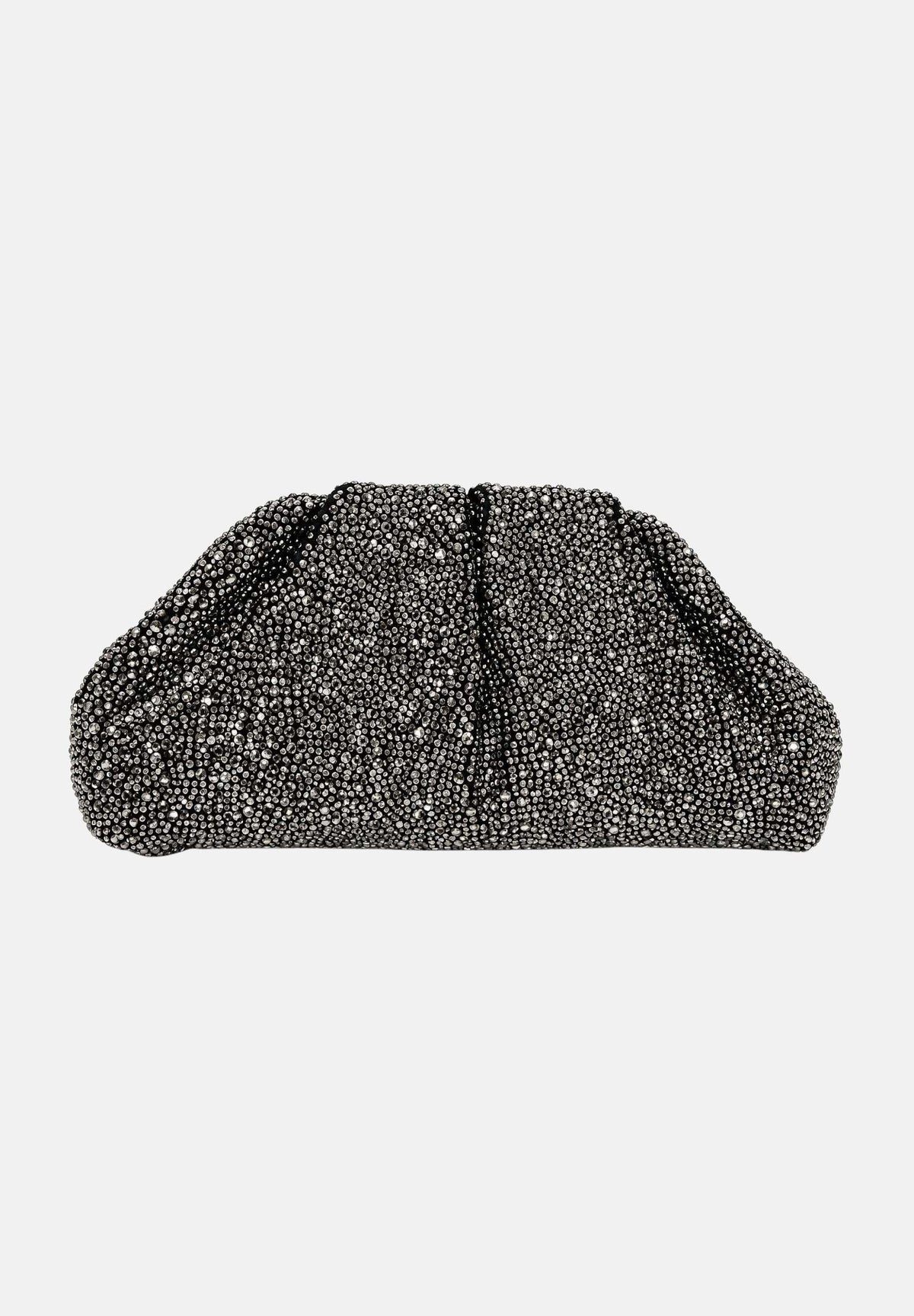 TWENTY FOURHAITCH Pochette nero grigio per donna con design arricciato e chiusura morbida. BAG0002362A . TWENTY FOURHAITCH